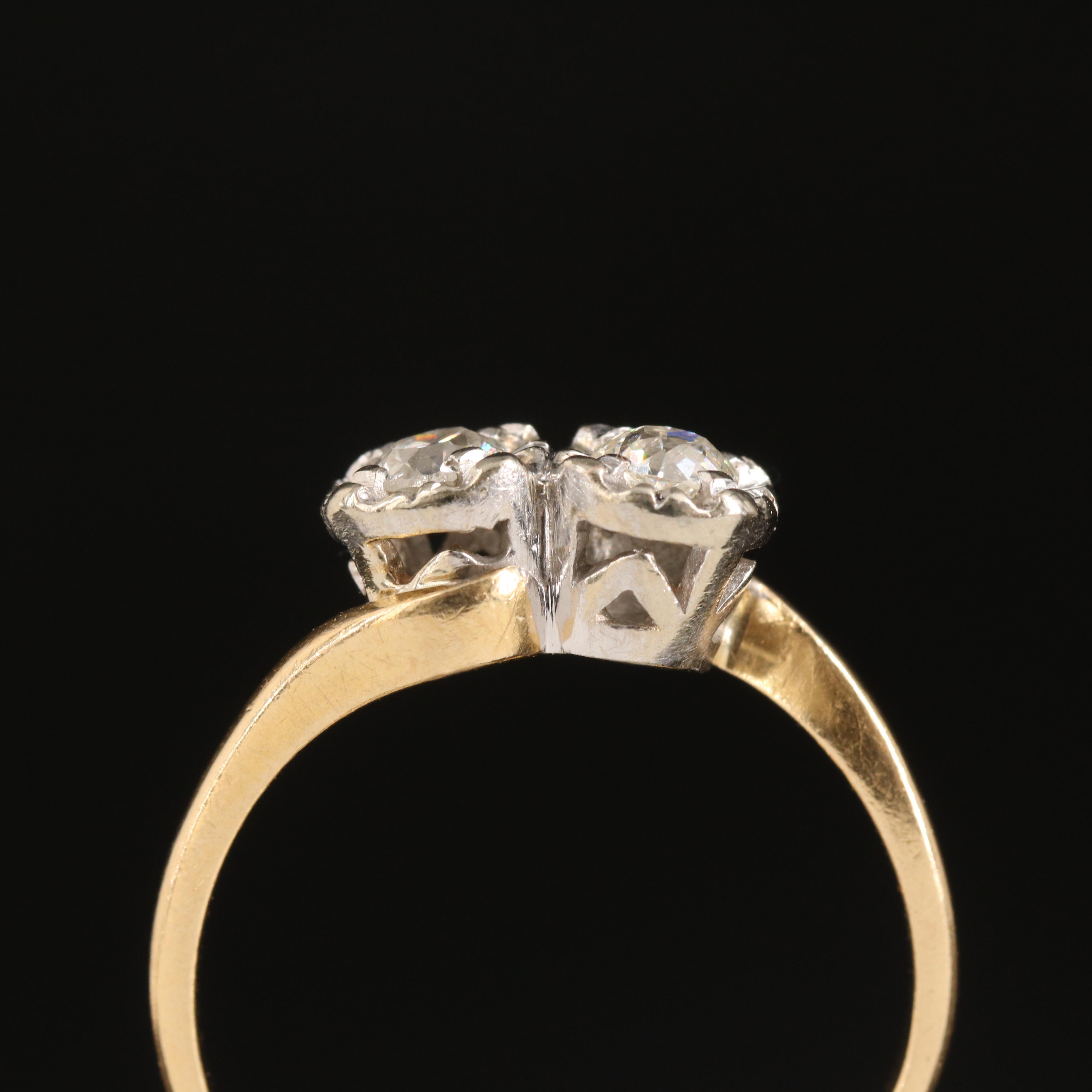 14K 0.40 CTW Diamond Toi et Moi Ring