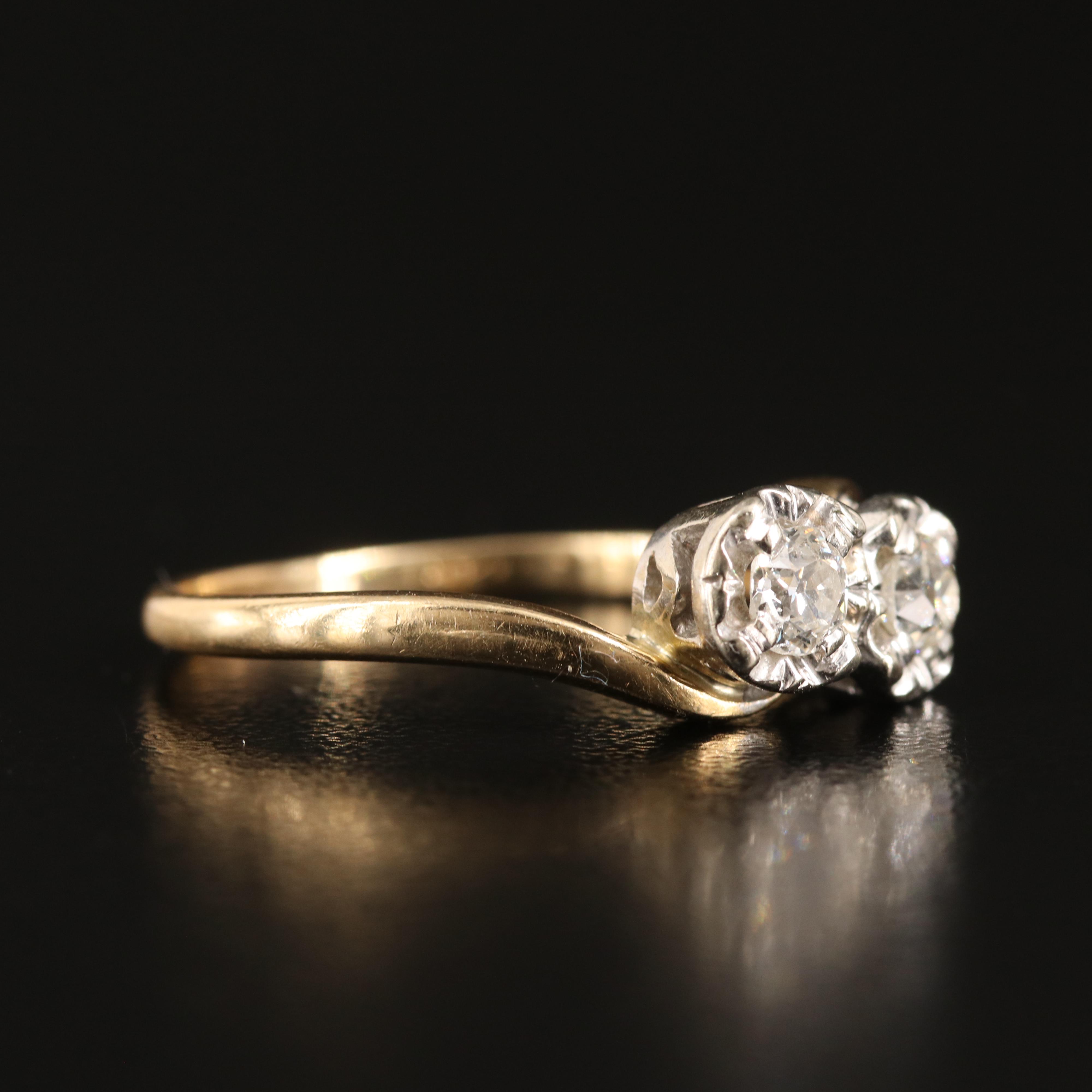 14K 0.40 CTW Diamond Toi et Moi Ring