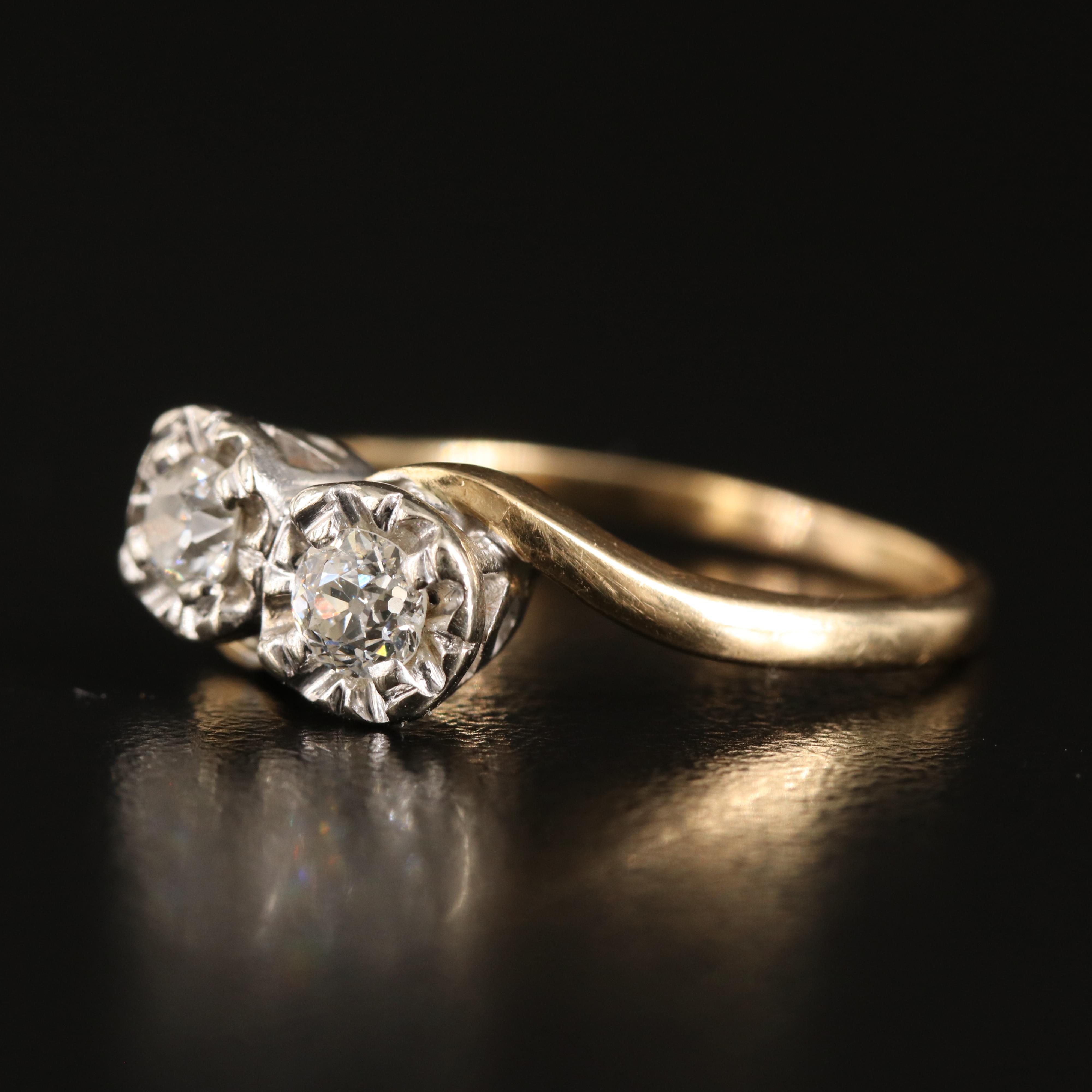 14K 0.40 CTW Diamond Toi et Moi Ring