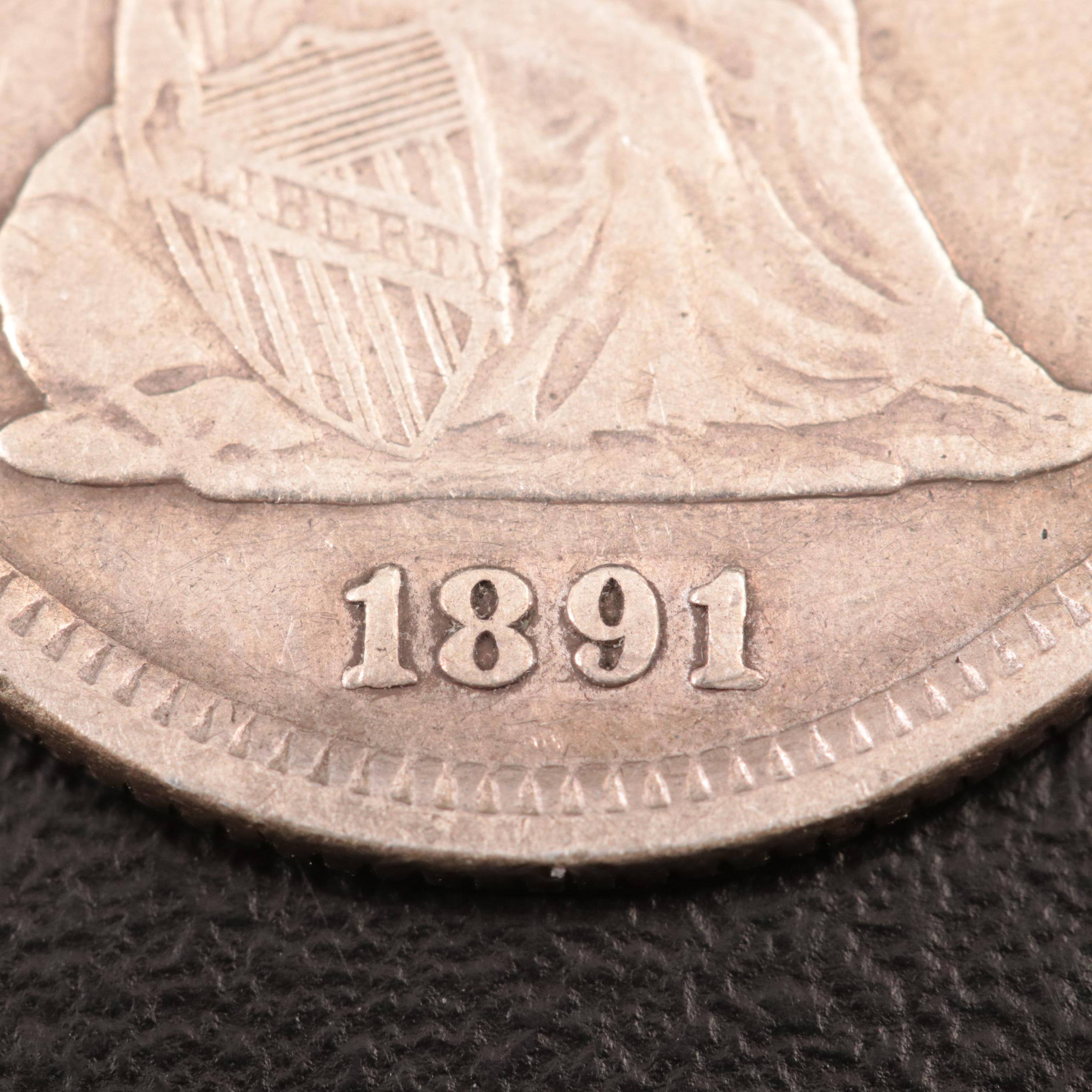 1891 Liberty Seated Silver Quarter