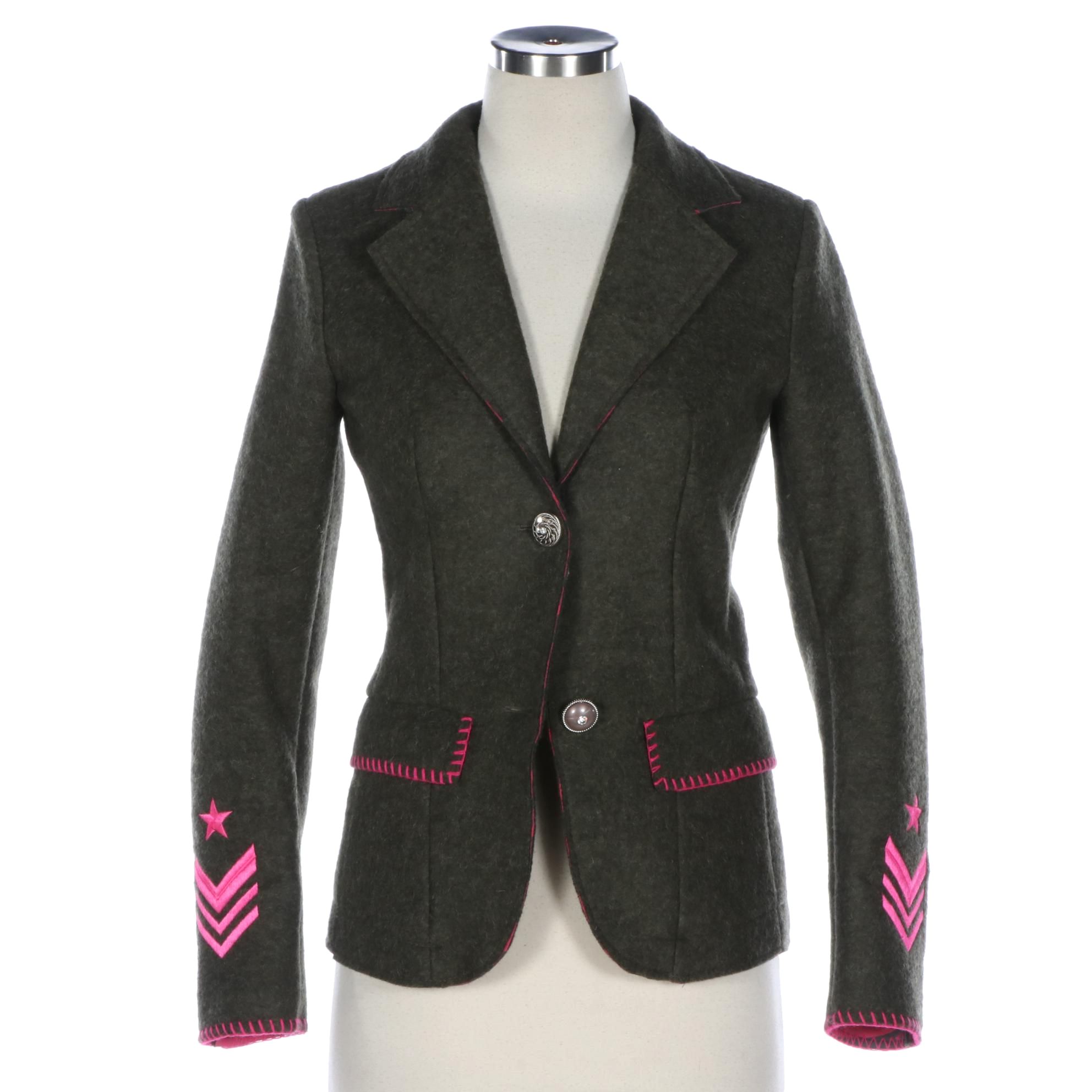 De' Hart Embroidered Wool Blend Jacket