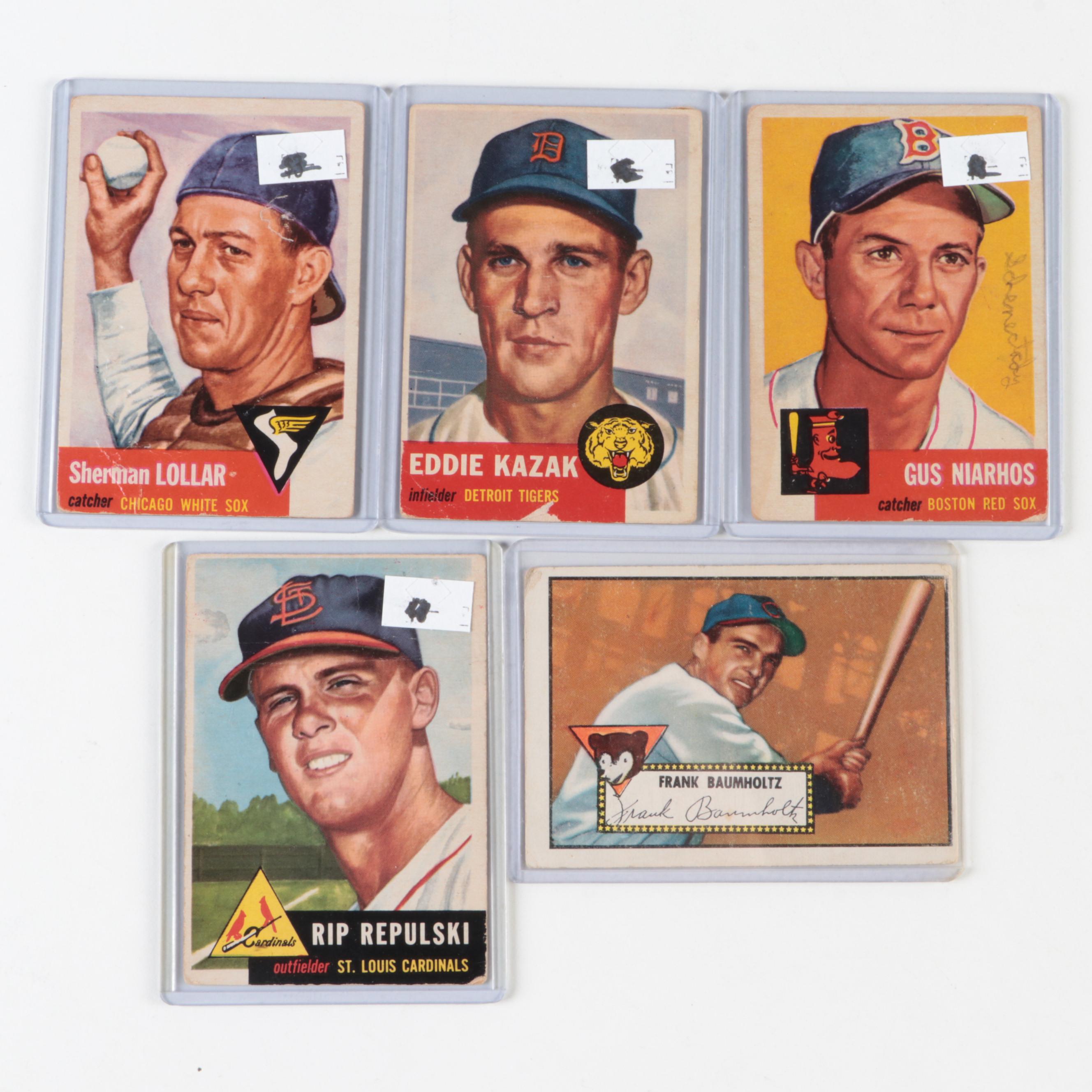 1952 and 1953 Topps Baseball Cards with Kiner, Hitchcock, Repulski and More