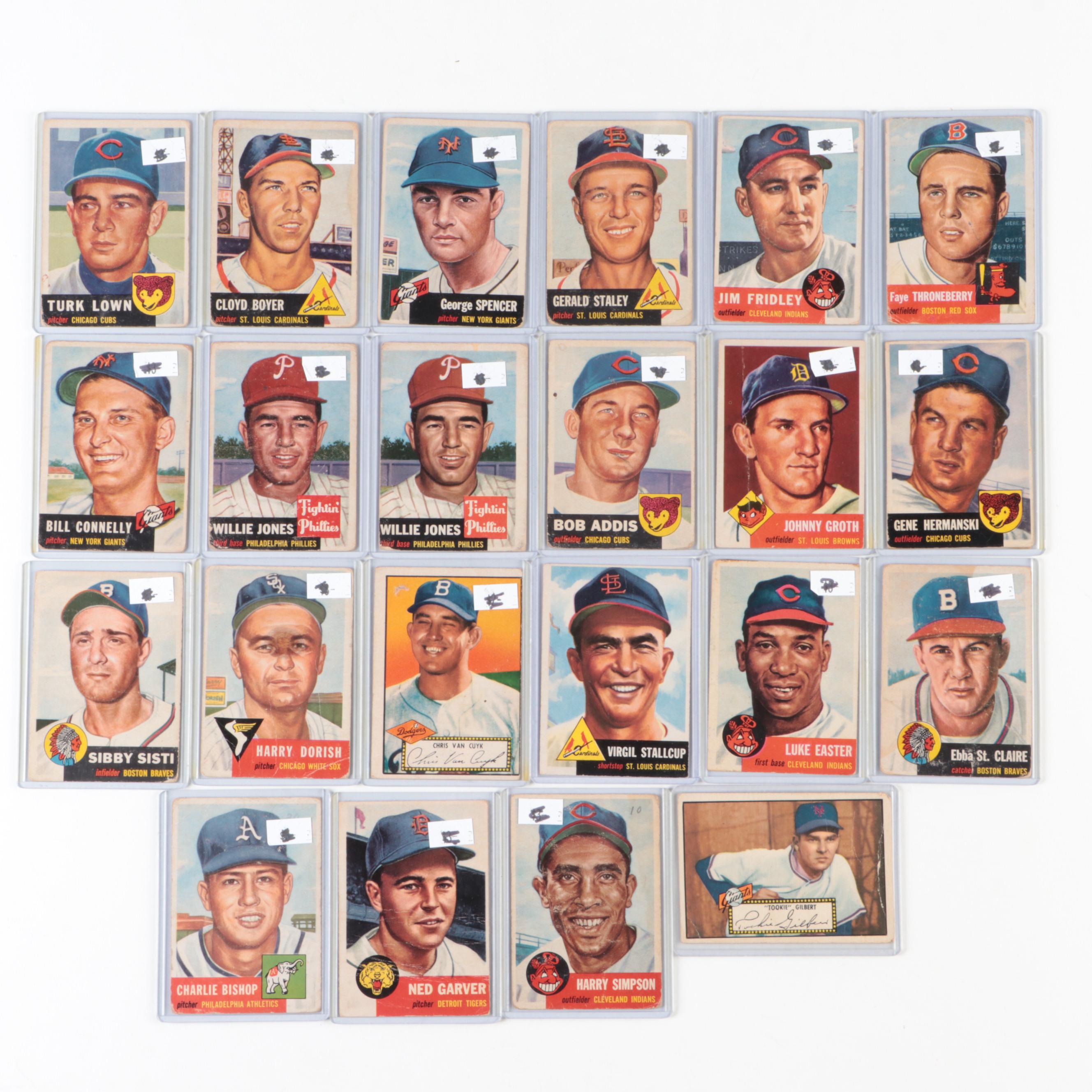 1952 and 1953 Topps Baseball Cards with Kiner, Hitchcock, Repulski and More