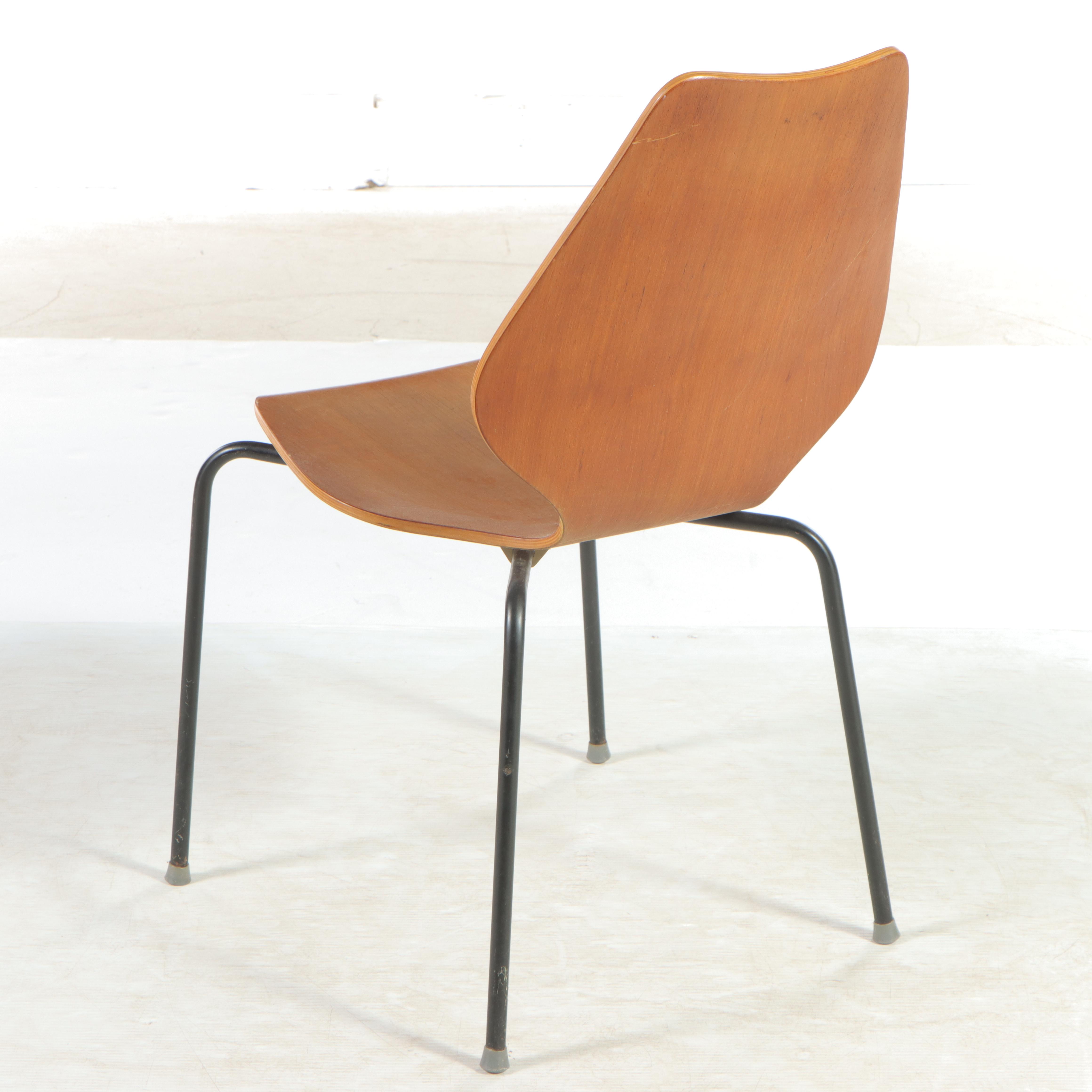 Danish Modern Bent Teak Side Chair, Manner of Herbert Hirche for Jofa Stalmobler