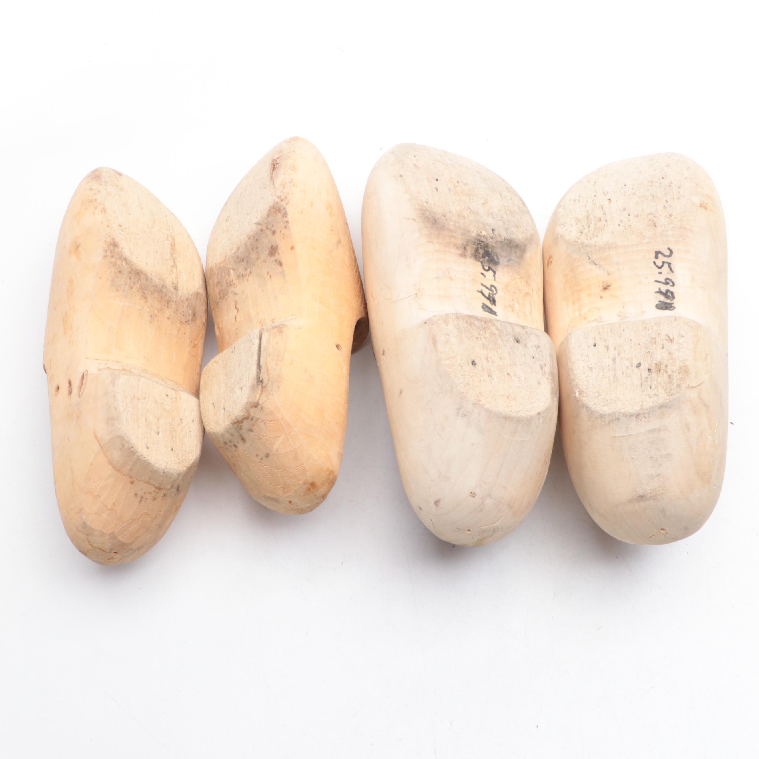 Pairs of Handcarved and Painted Dutch Wooden Clogs