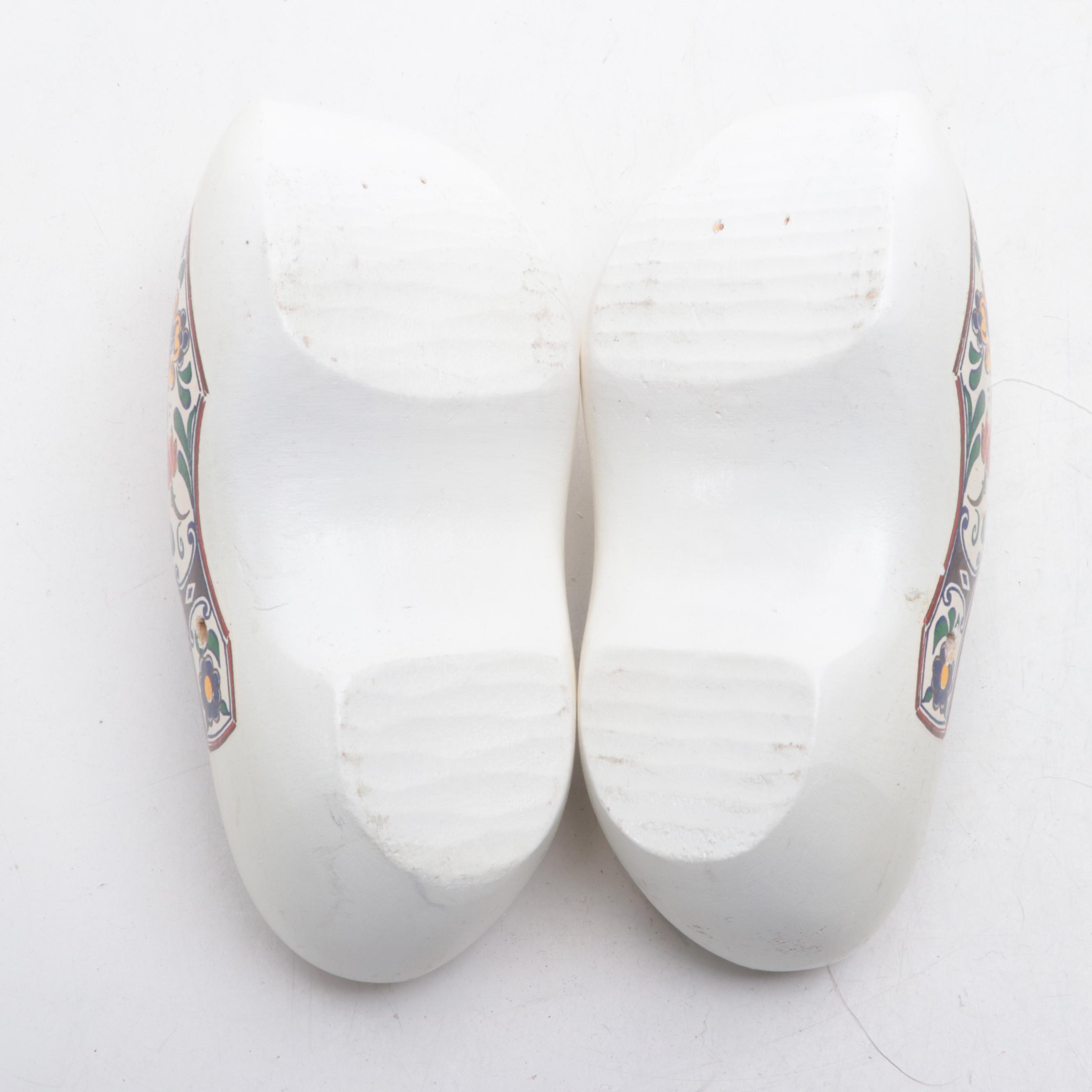 Pairs of Handcarved and Painted Dutch Wooden Clogs