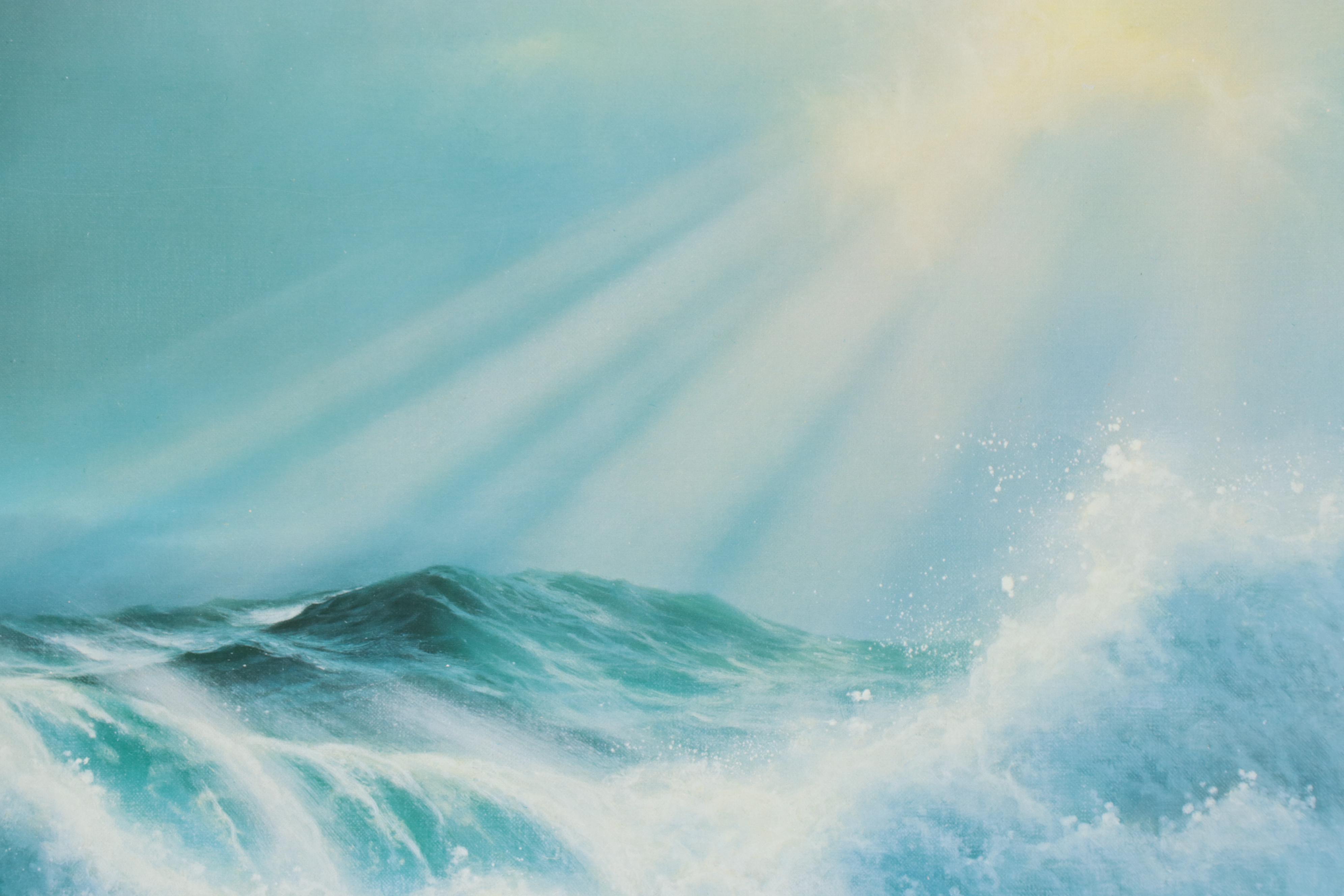 Anthony Casay Offset Lithograph of Crashing Waves, Late 20th Century