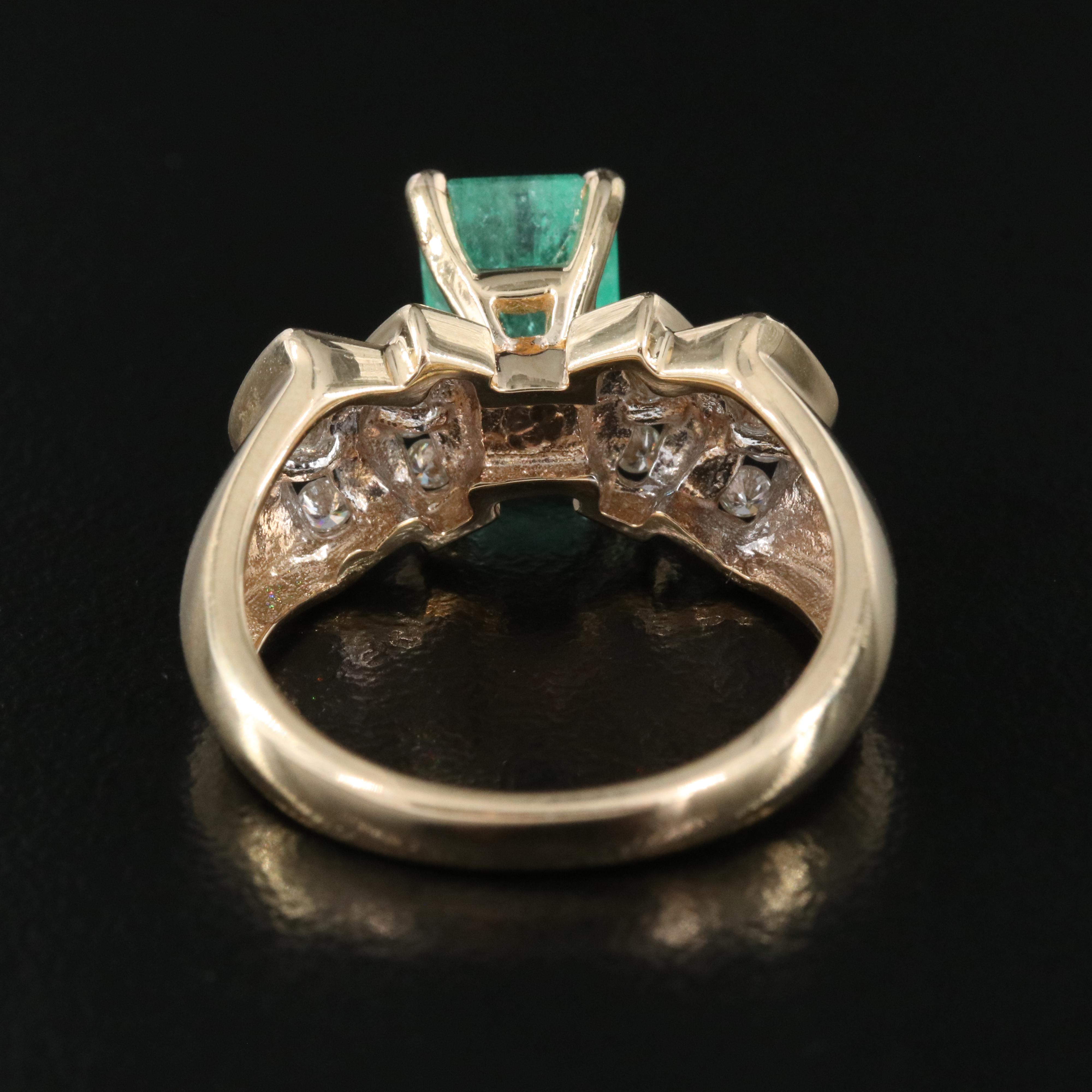 10K 1.68 CT Emerald and Diamond Ring