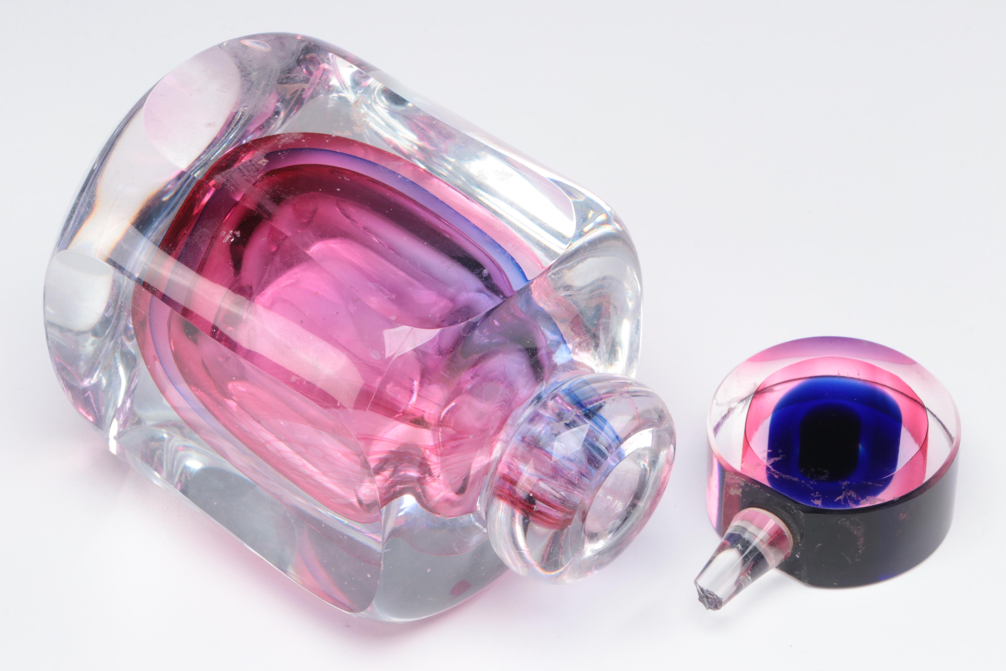 Teardrop Art Glass Paperweight and Glass Perfume Bottle