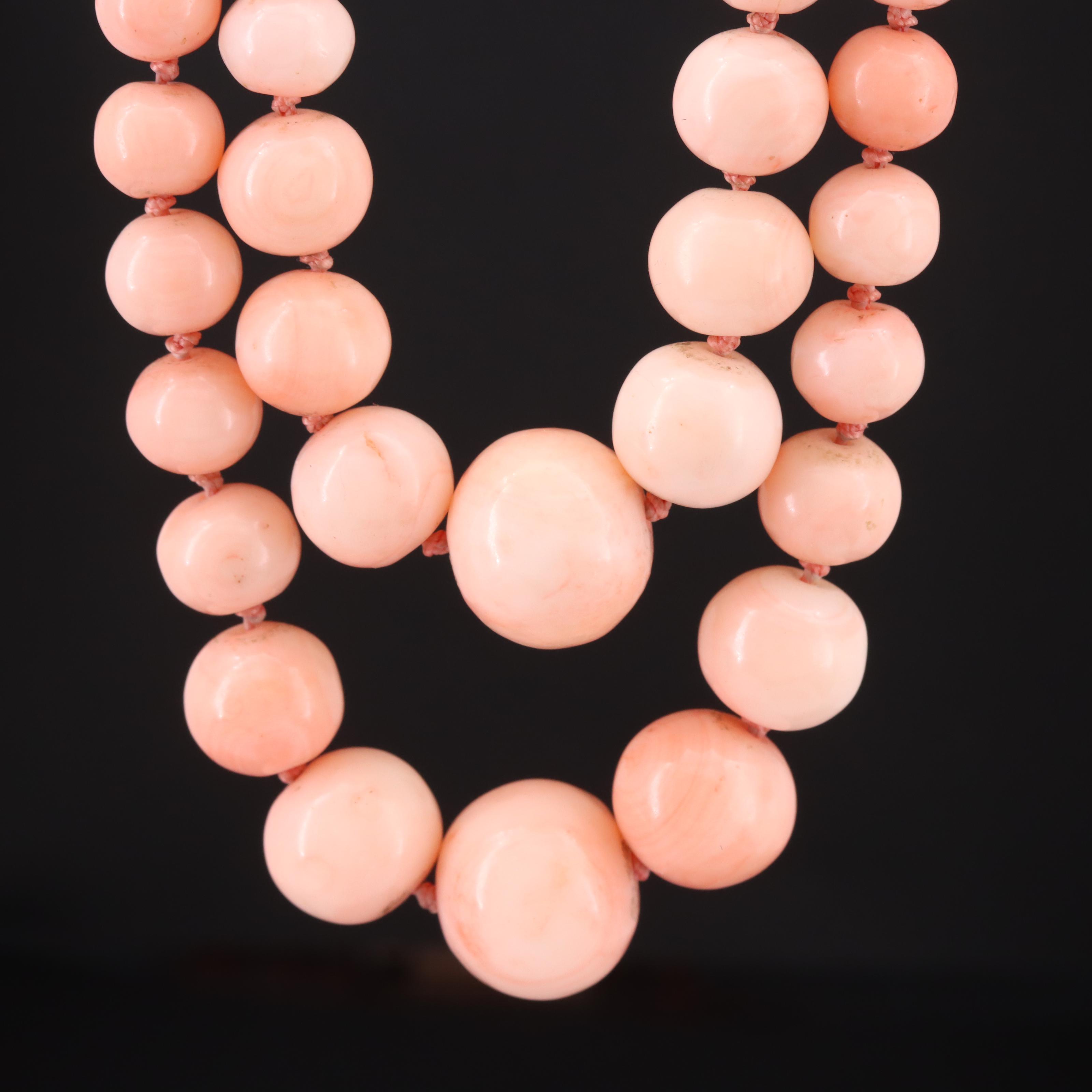 14K Coral Double Strand Necklace
