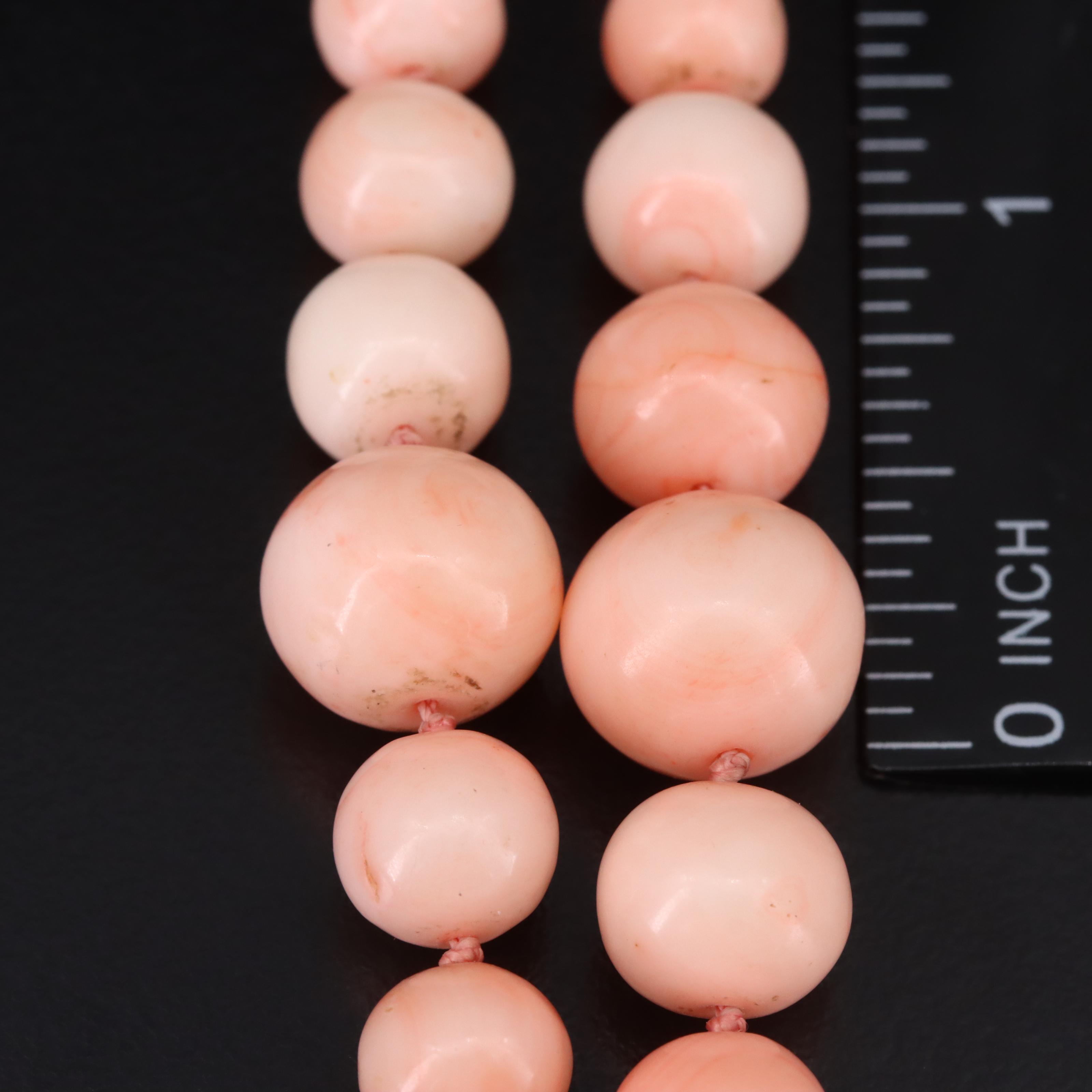 14K Coral Double Strand Necklace