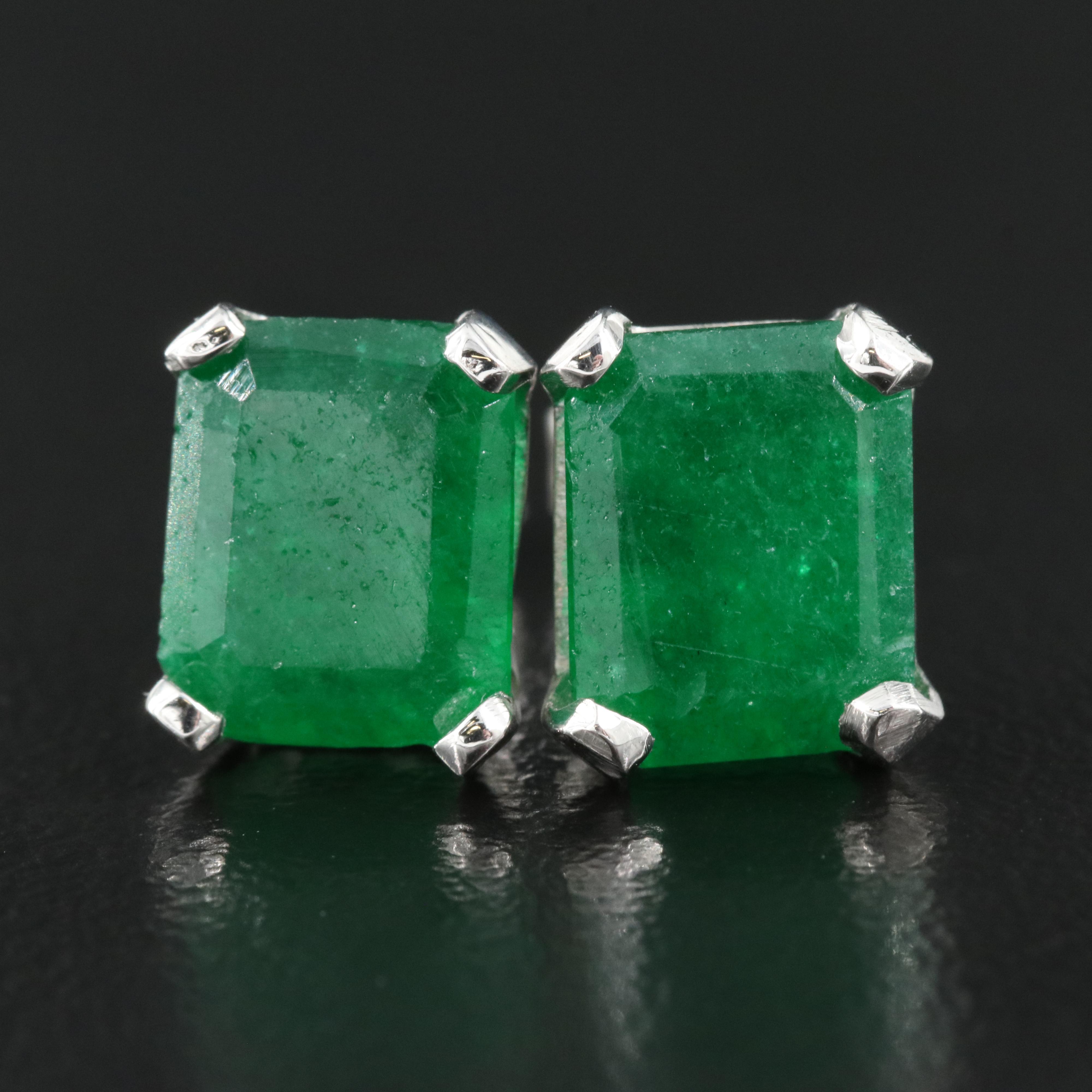 Platinum Quartz Stud Earrings