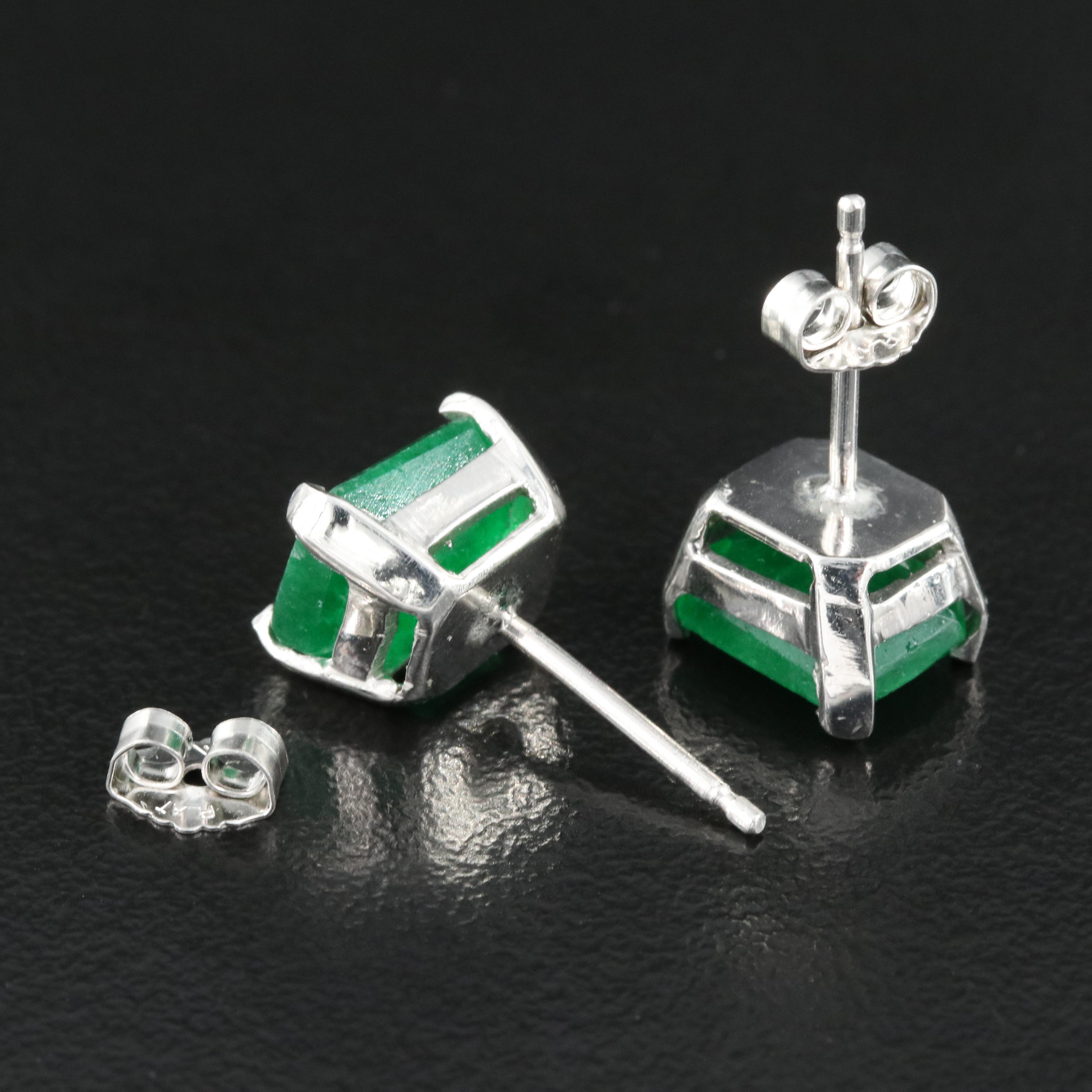 Platinum Quartz Stud Earrings