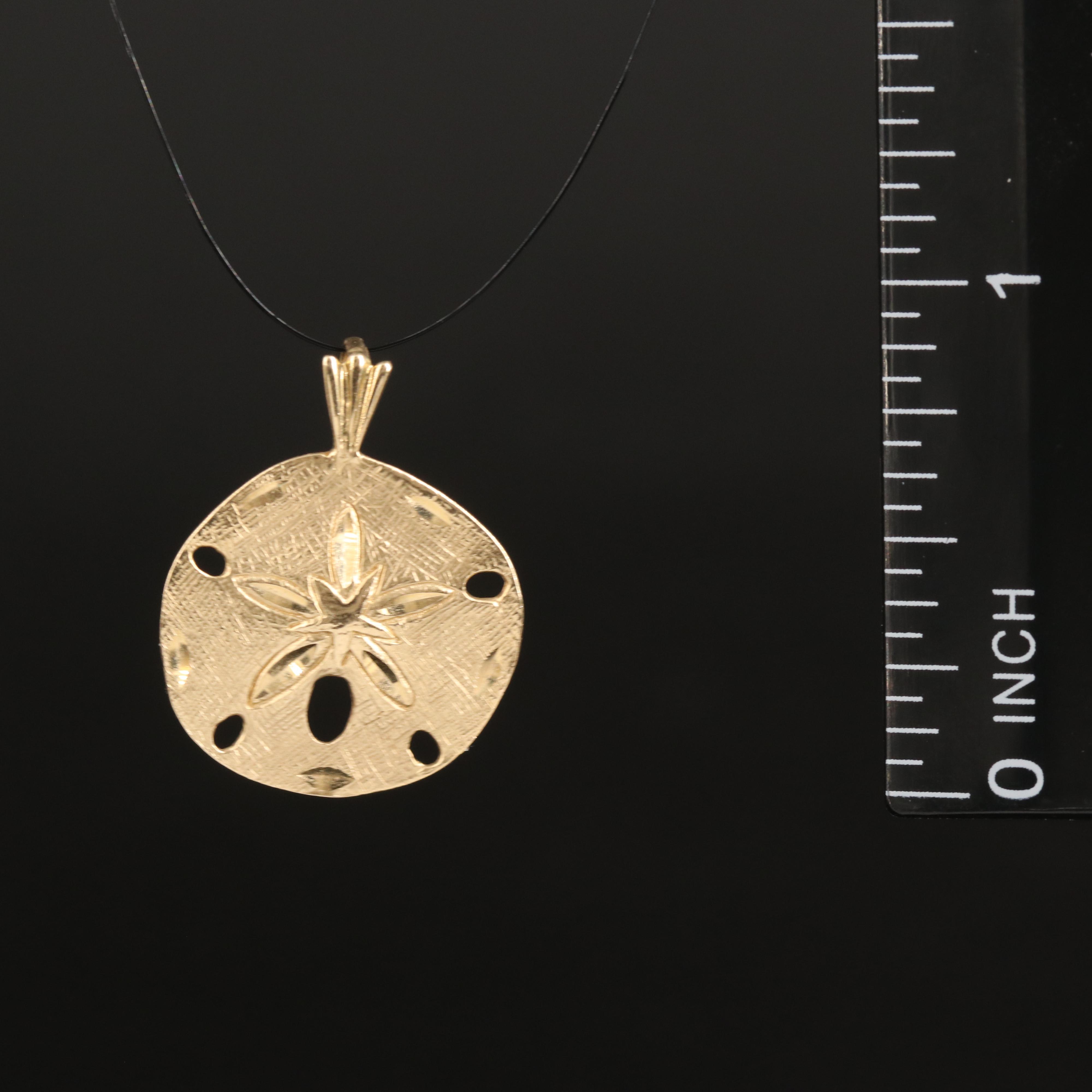 14K Sand Dollar Pendant