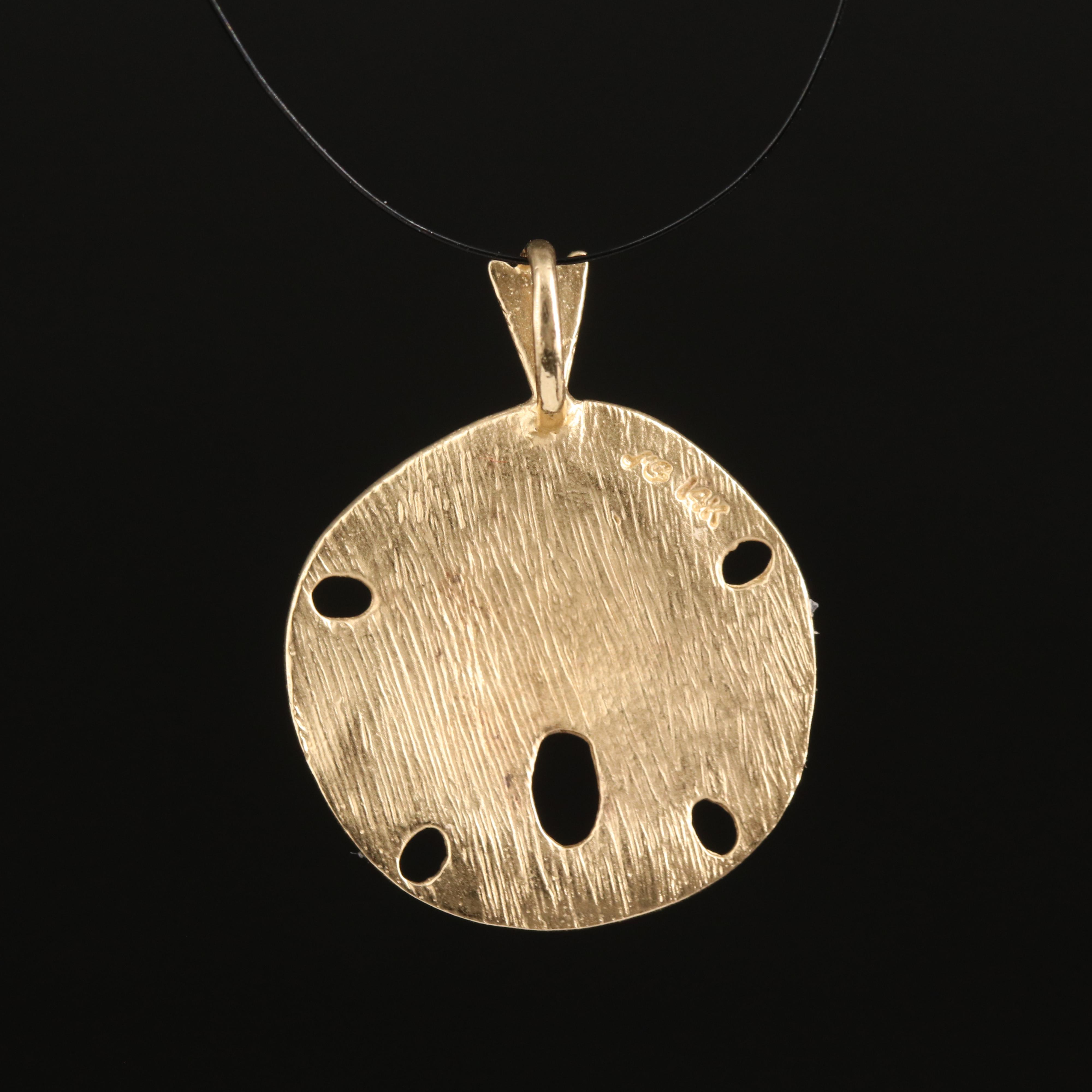 14K Sand Dollar Pendant