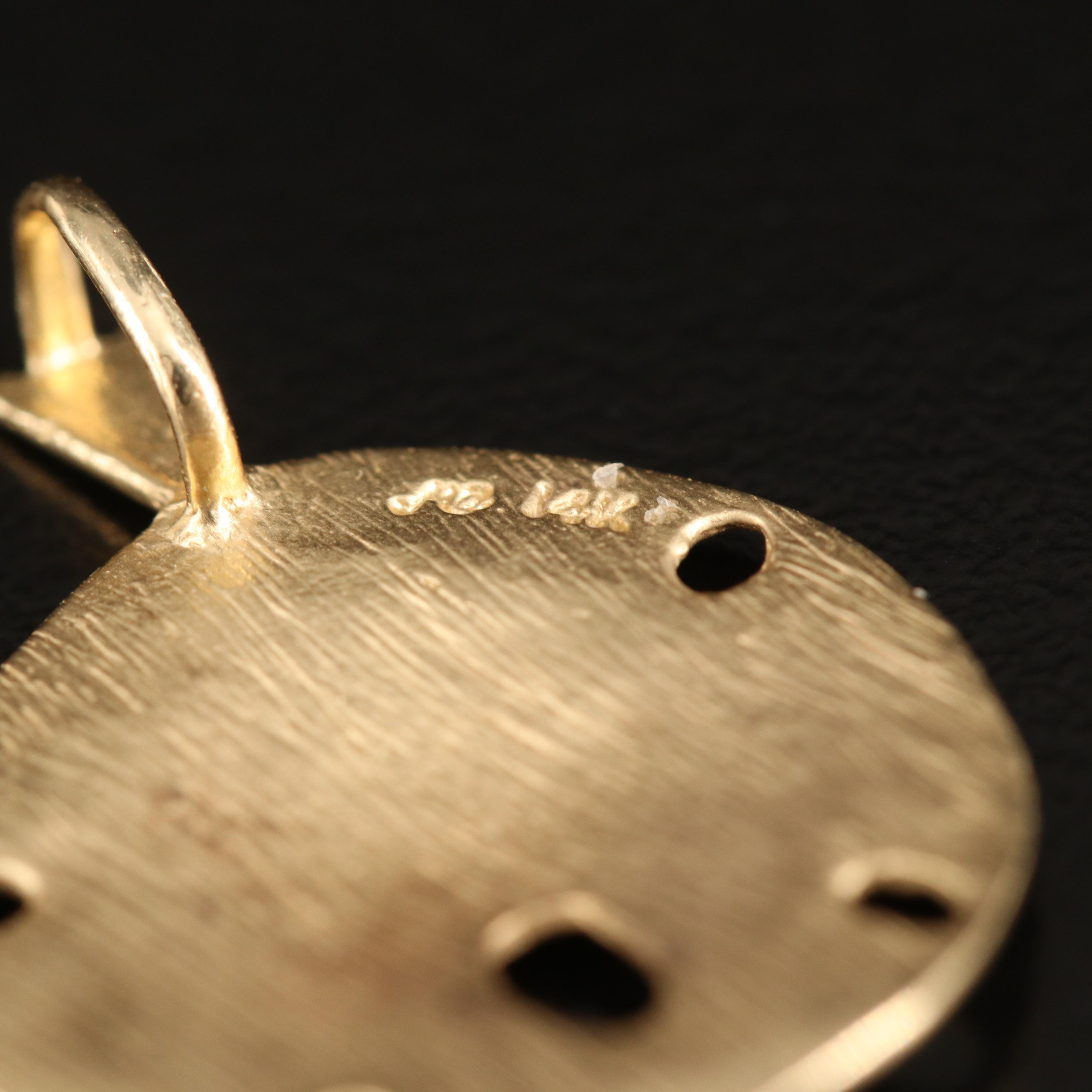 14K Sand Dollar Pendant