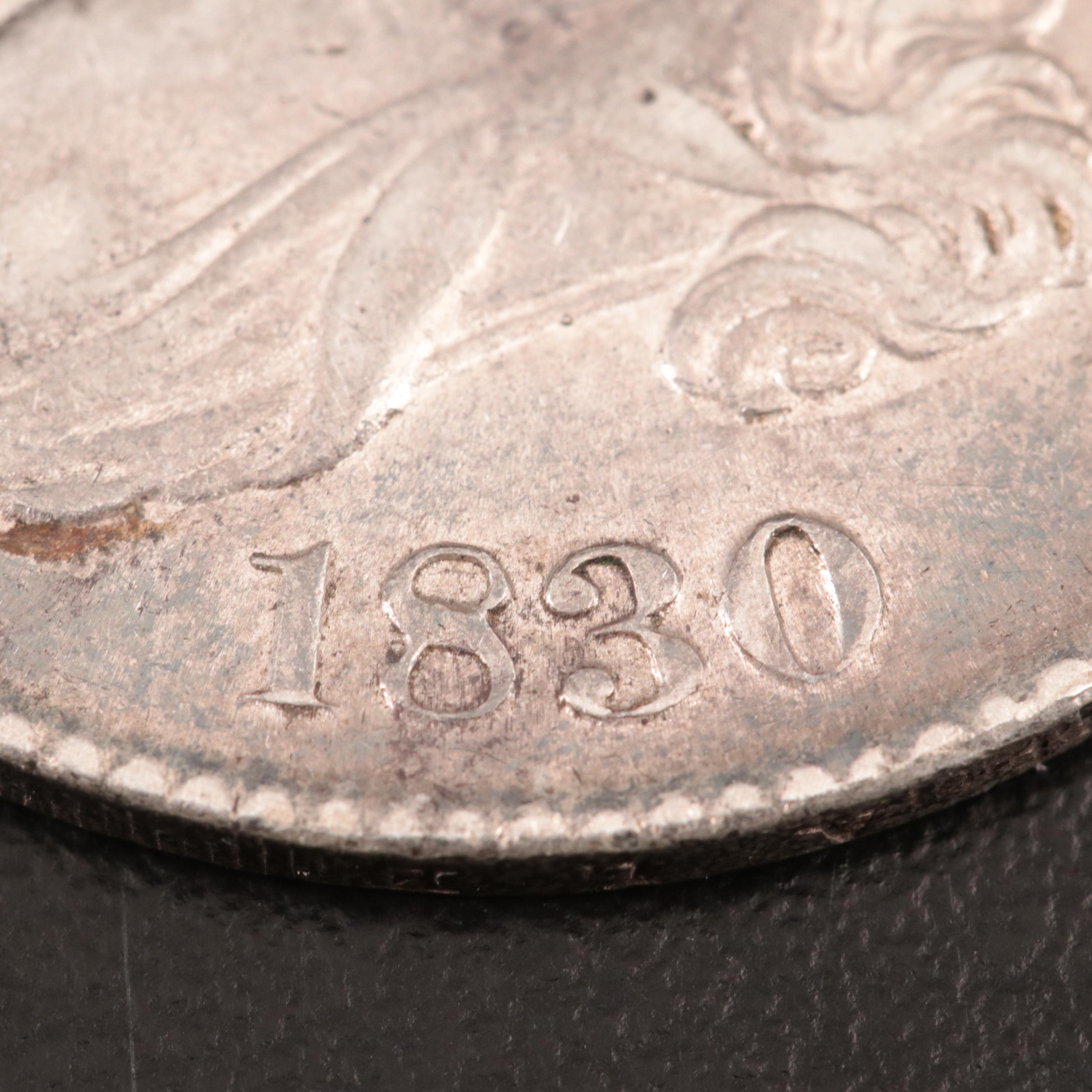 1830 Capped Bust Silver Half Dollar