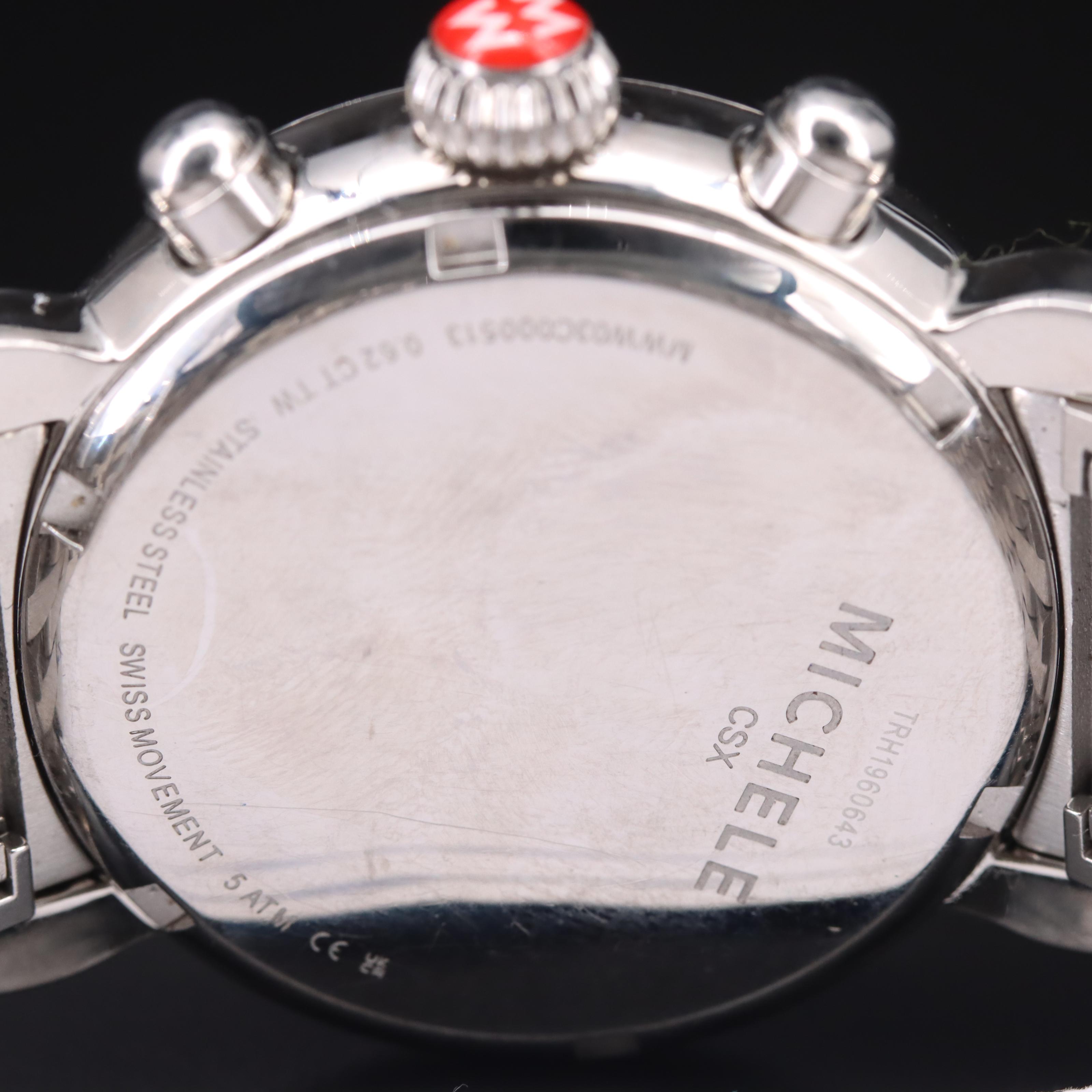 Michele Mother-of-Pearl, Diamond Dial and Bezel Chronograph Watch