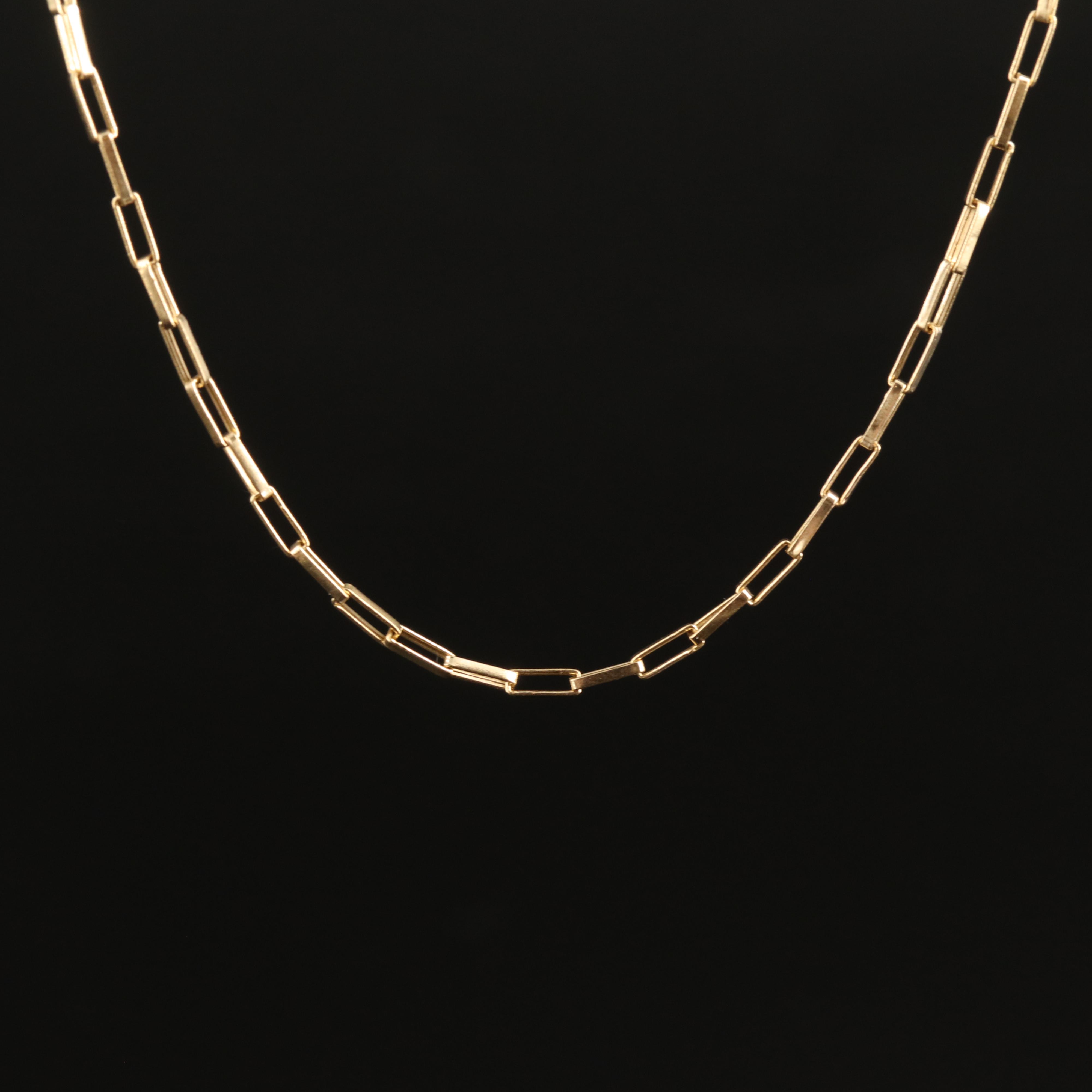 14K Paper Clip Link Necklace