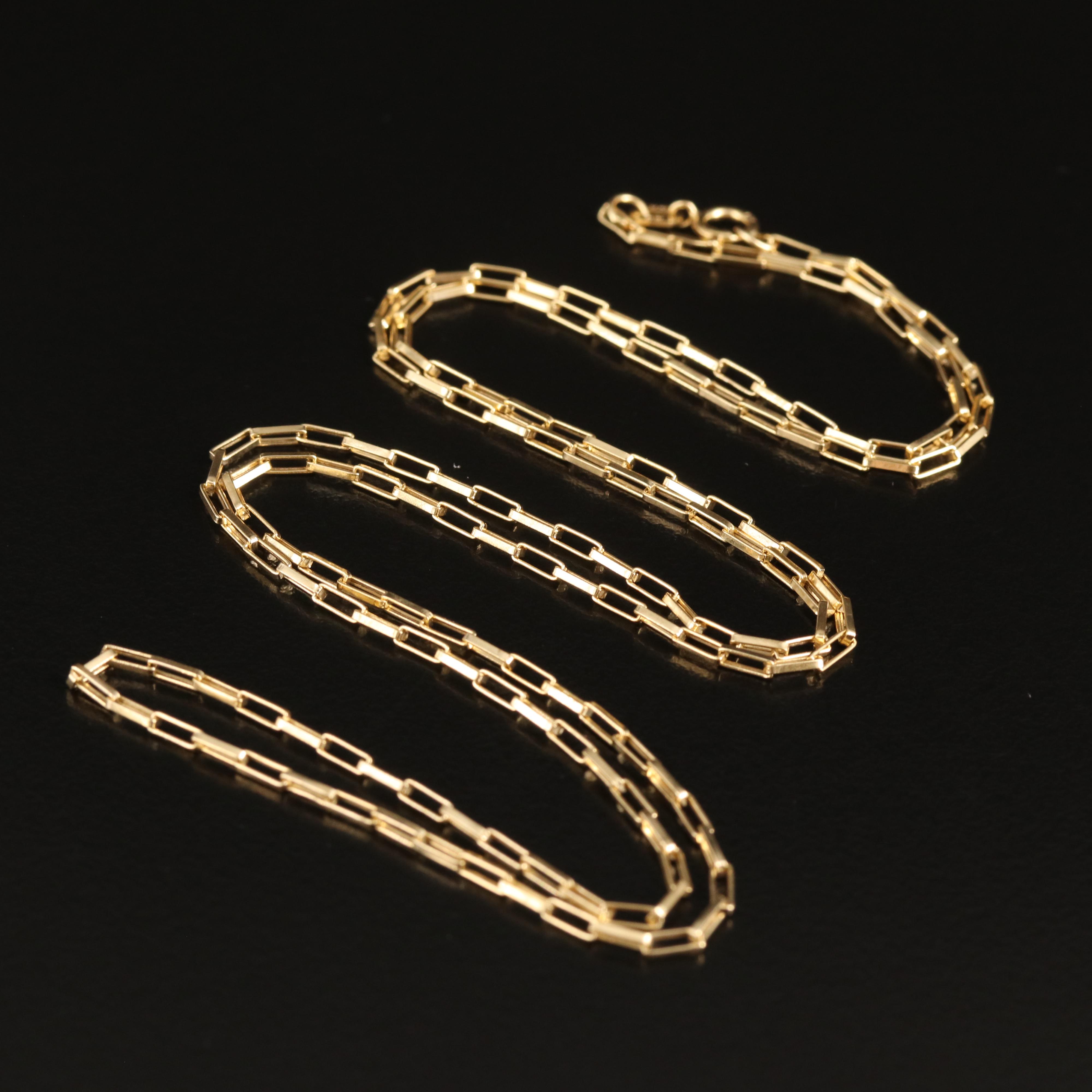 14K Paper Clip Link Necklace