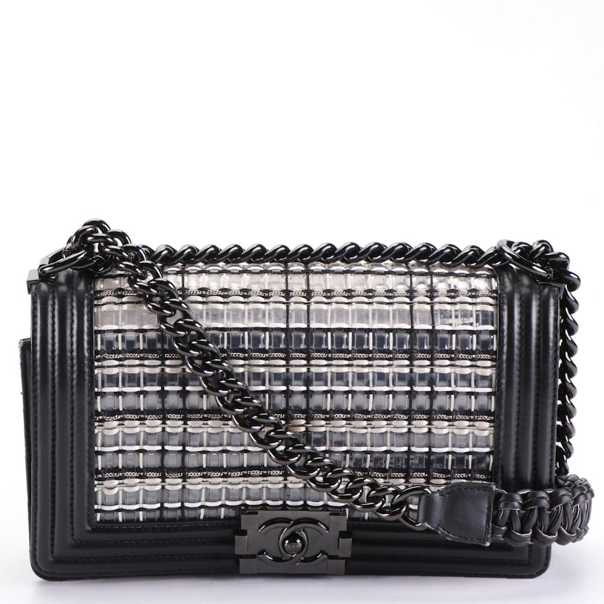 Chanel Medium Boy Flap Bag in PVC and Lambskin Leather