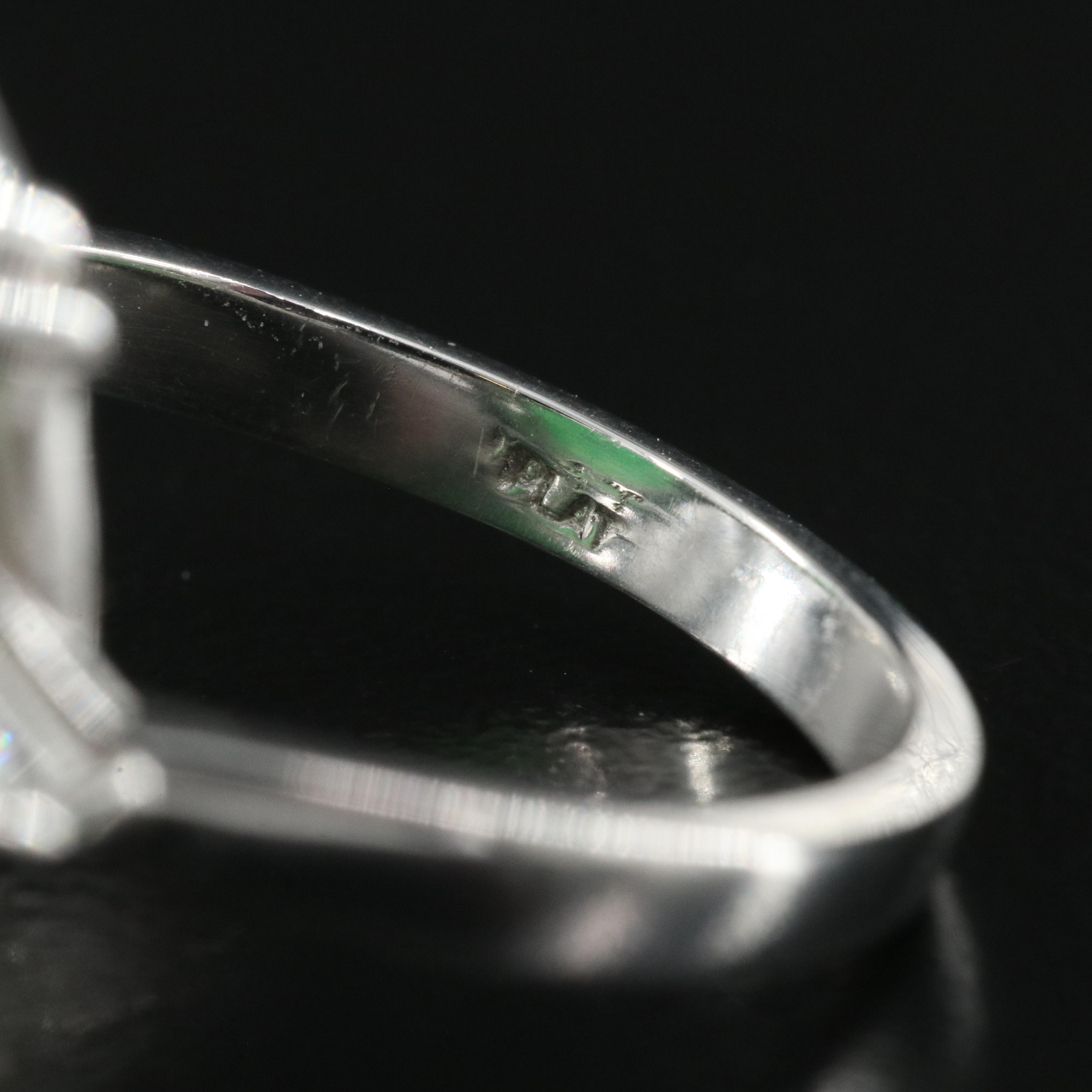 Platinum Jadeite and Diamond Ring with GIA Report