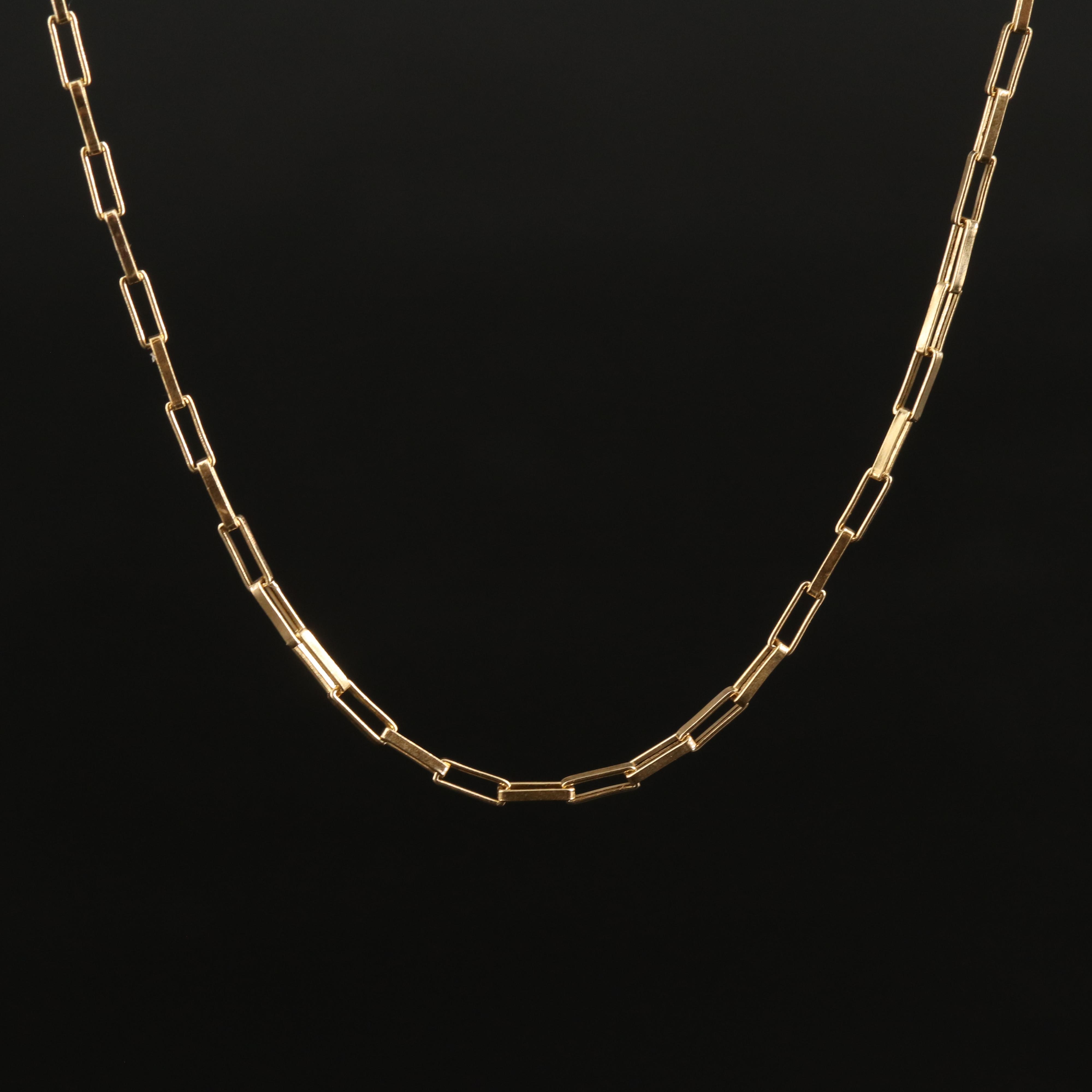 14K Paper Clip Chain Necklace