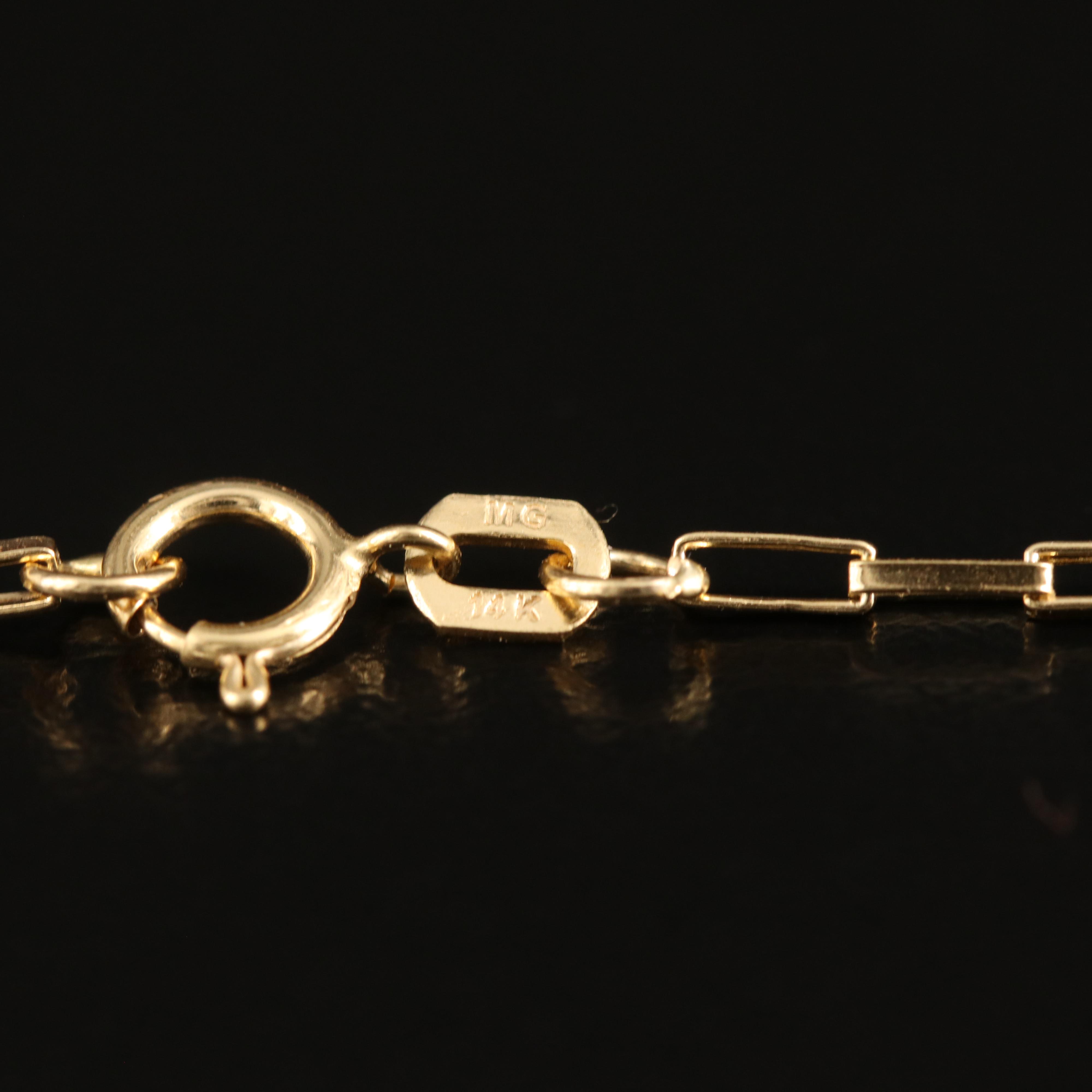 14K Paper Clip Chain Necklace