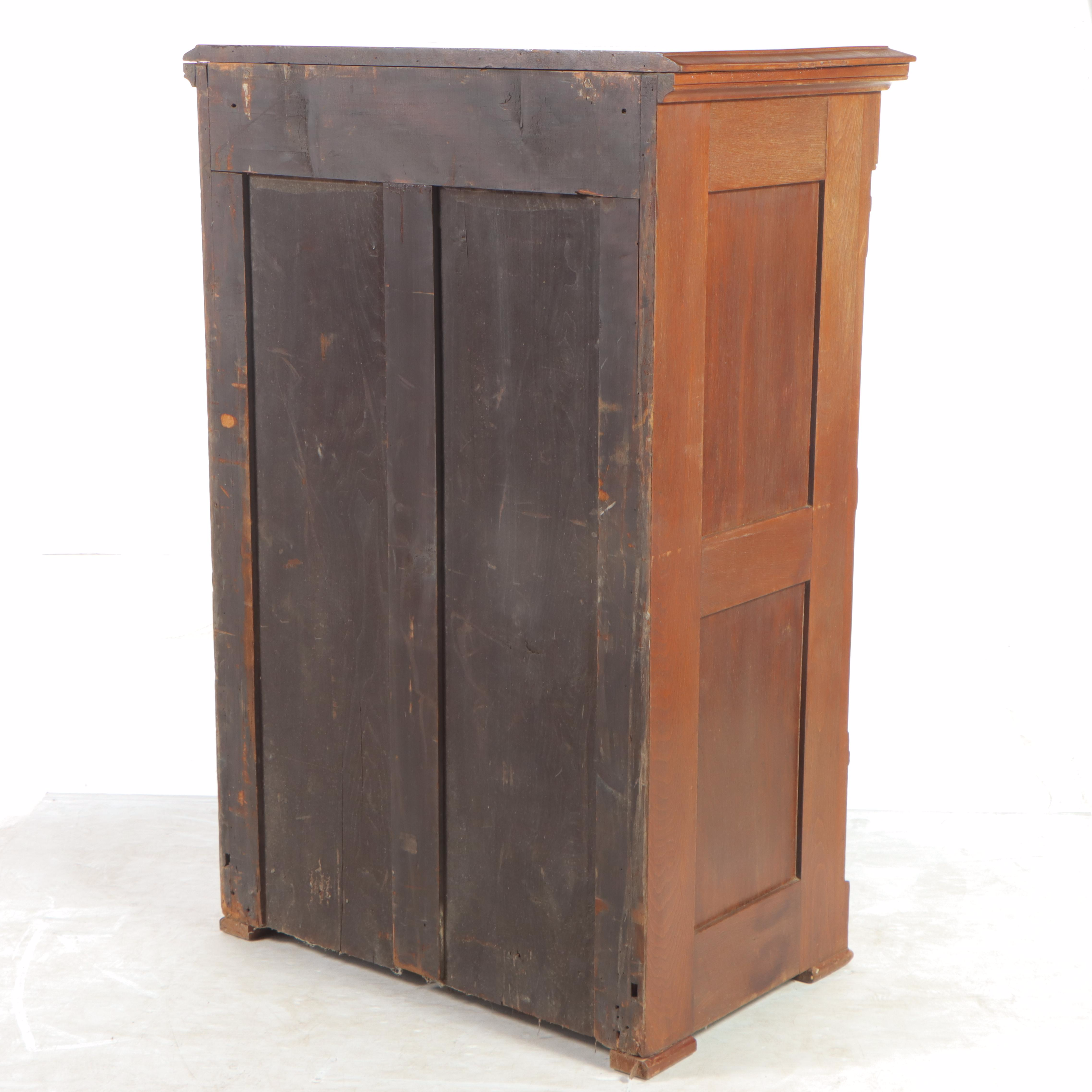 Victorian Walnut and Burl Walnut Six-Drawer Side-Lock Chest, Late 19th Century