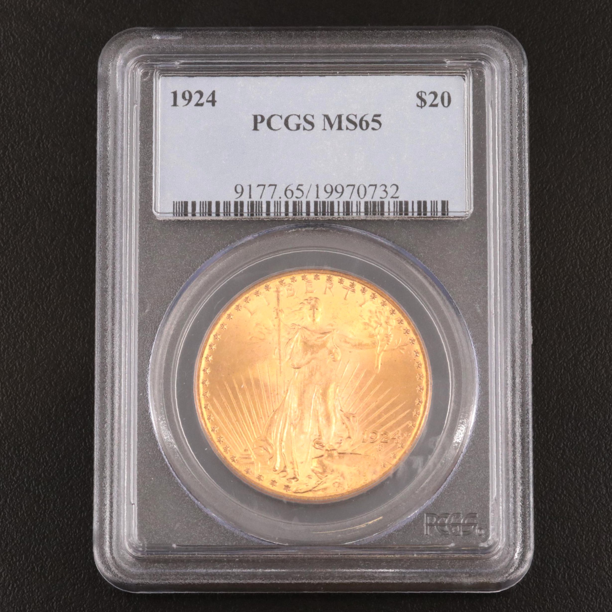 PCGS Graded MS65 1924 Saint Gaudens $20 Gold Coin