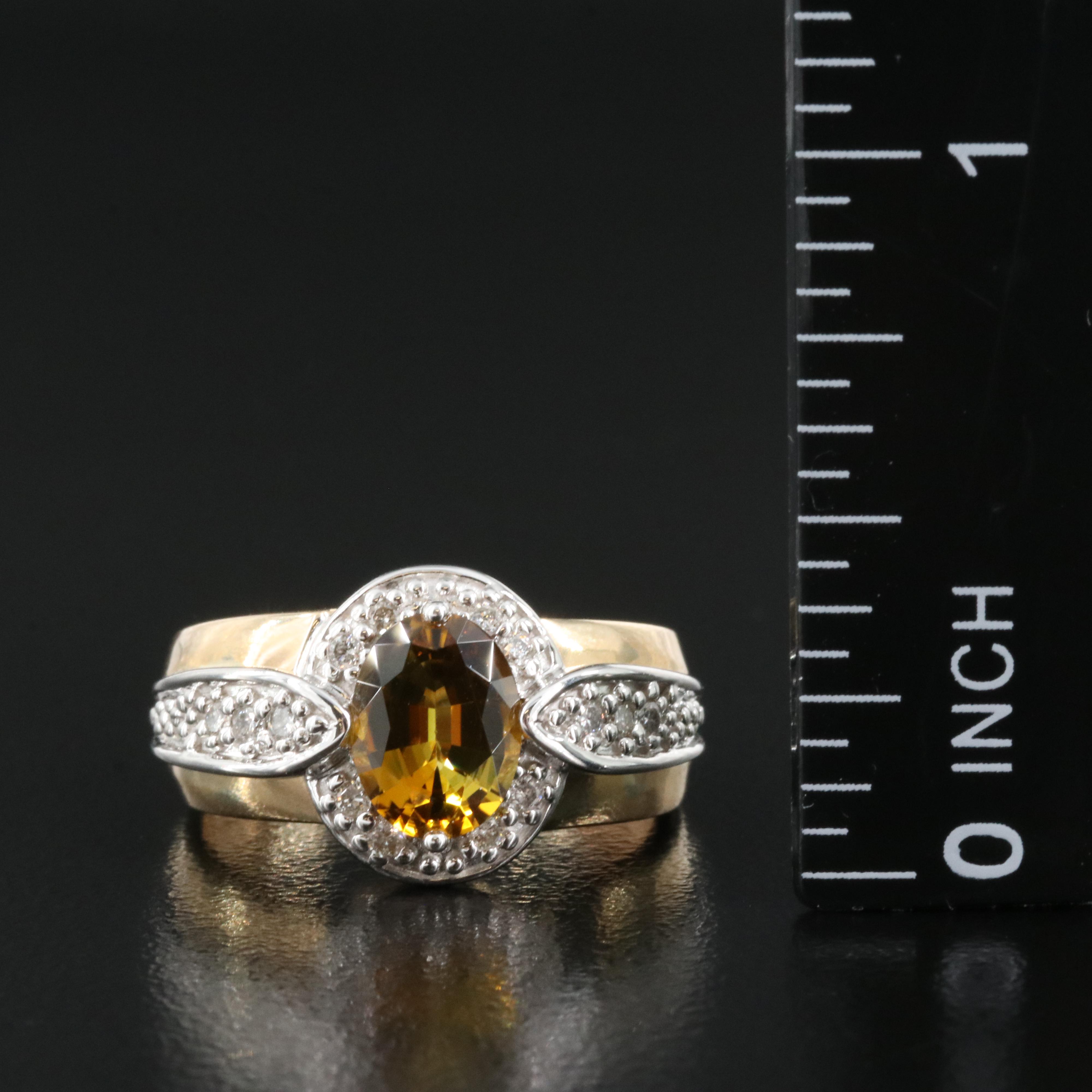 14K Tourmaline and Diamond Ring