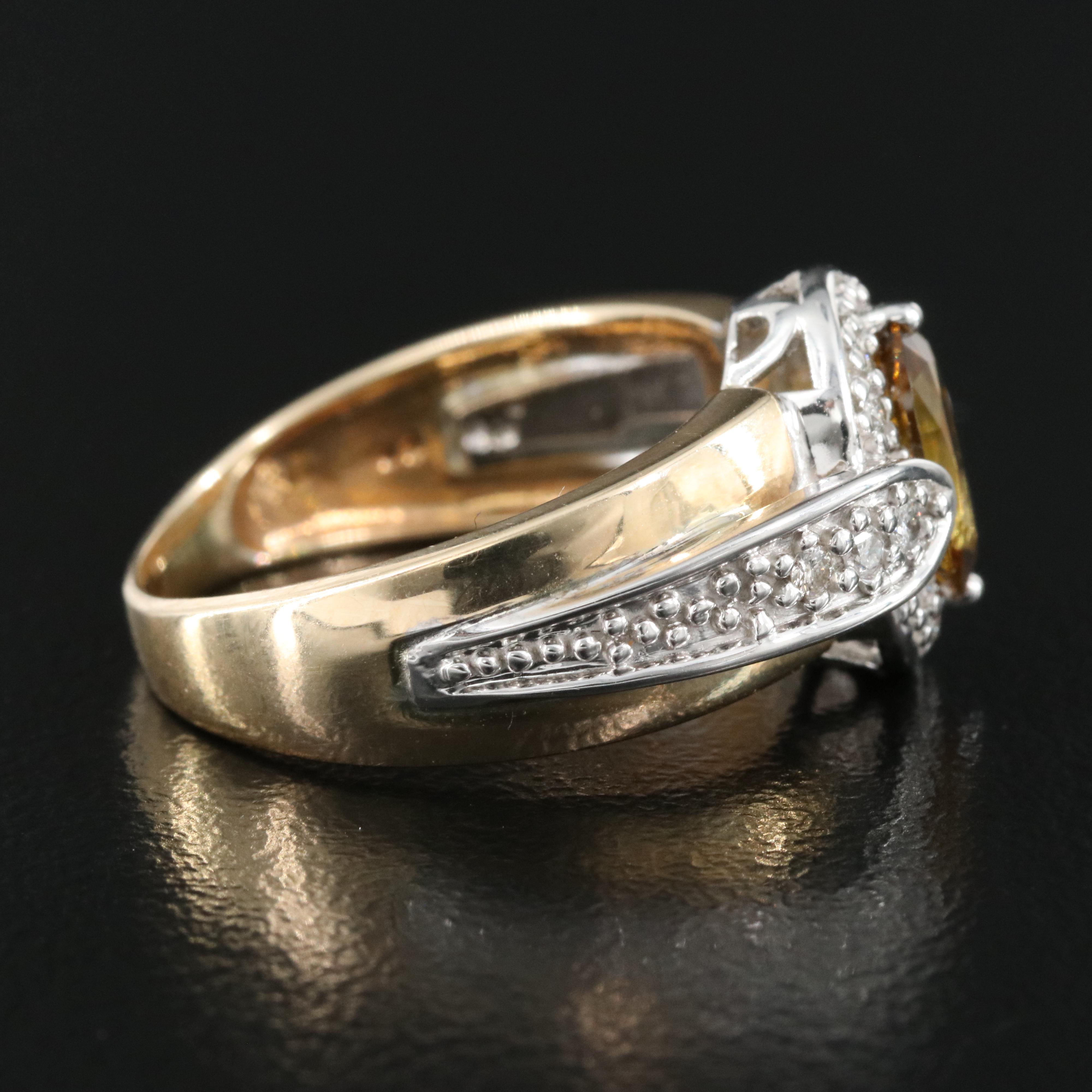 14K Tourmaline and Diamond Ring