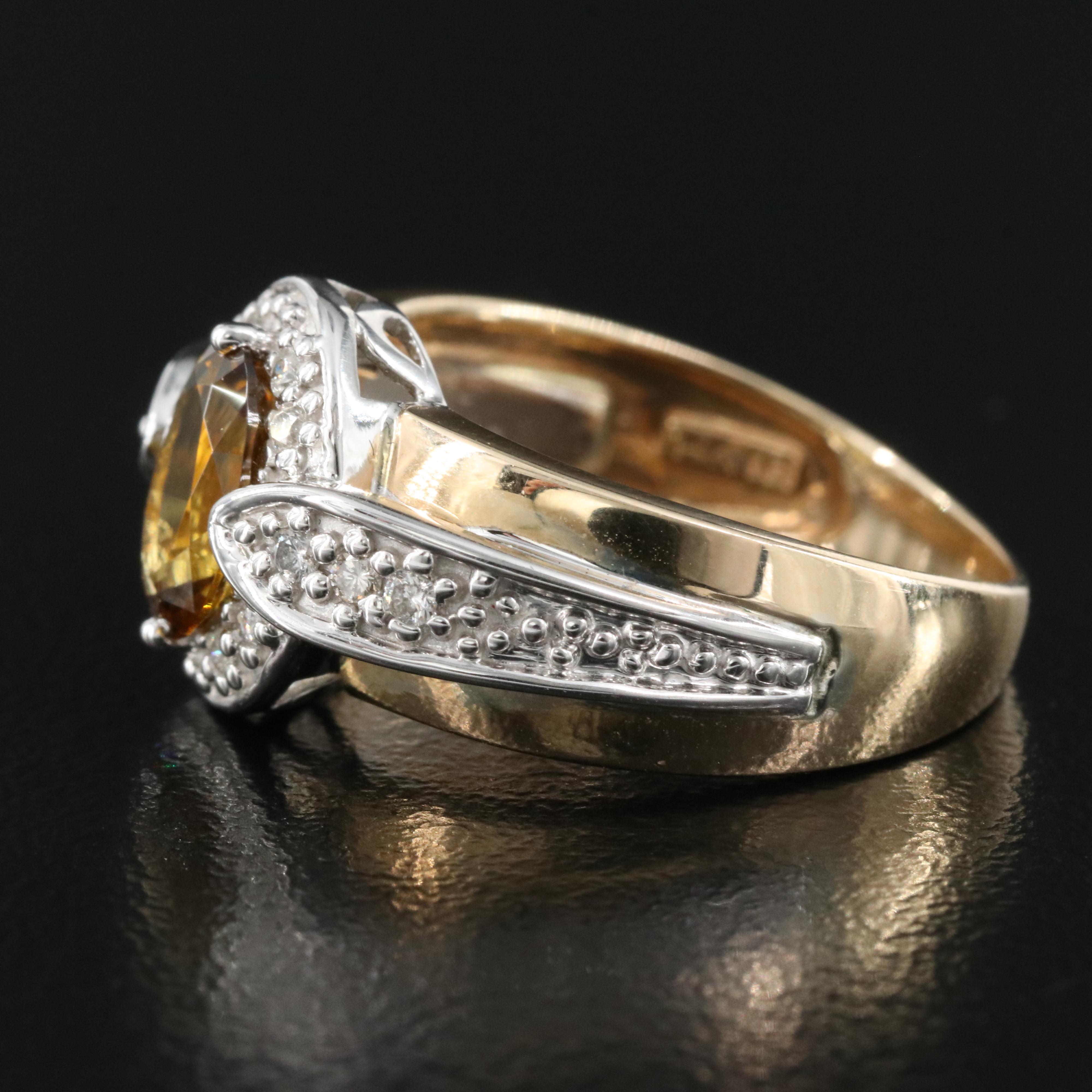 14K Tourmaline and Diamond Ring