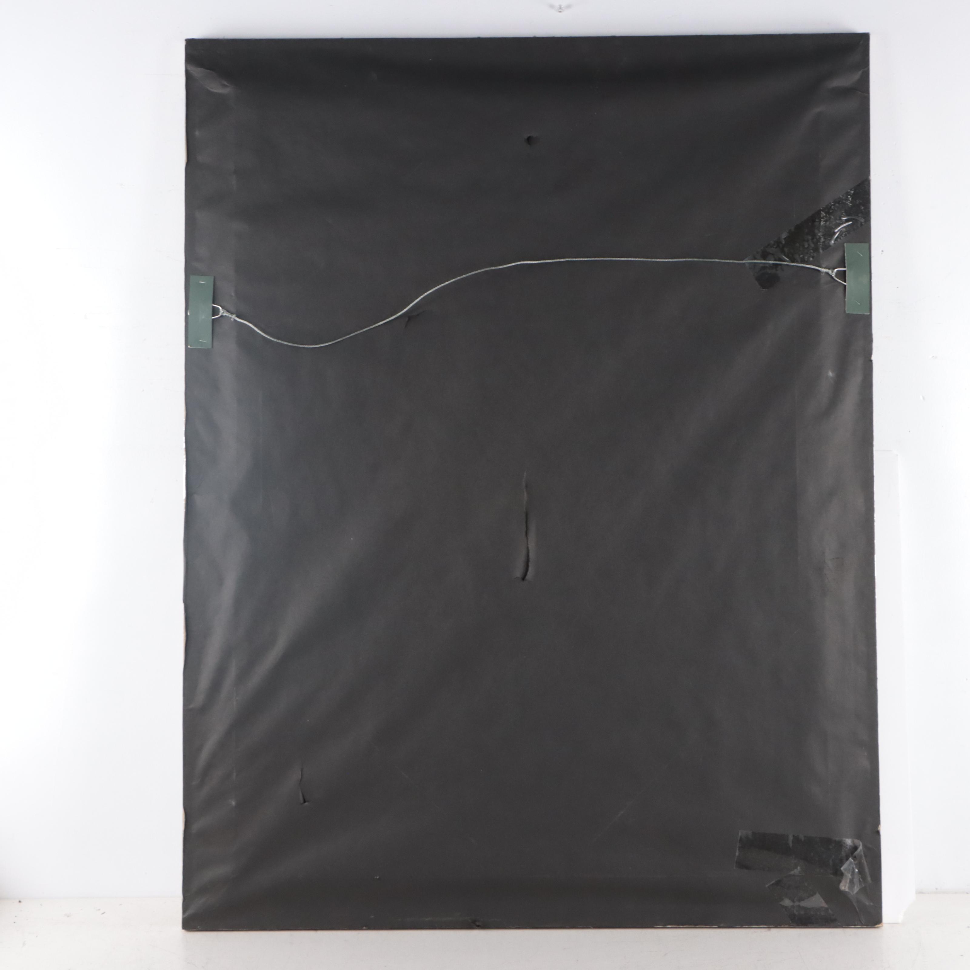 David Lee Watercolor Painting of Blossoming Tree and Hummingbird