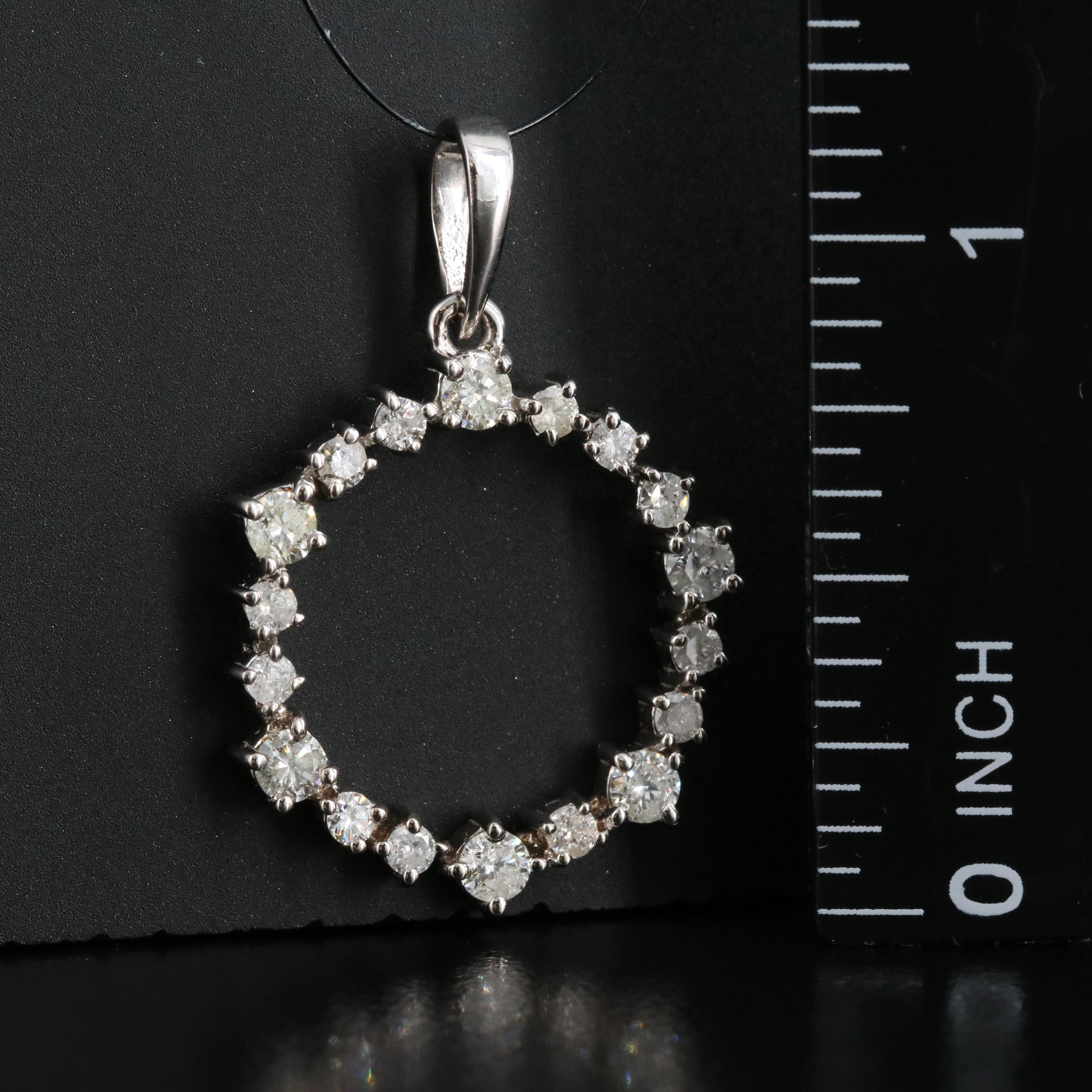 14K 0.75 CTW Diamond Circle Pendant