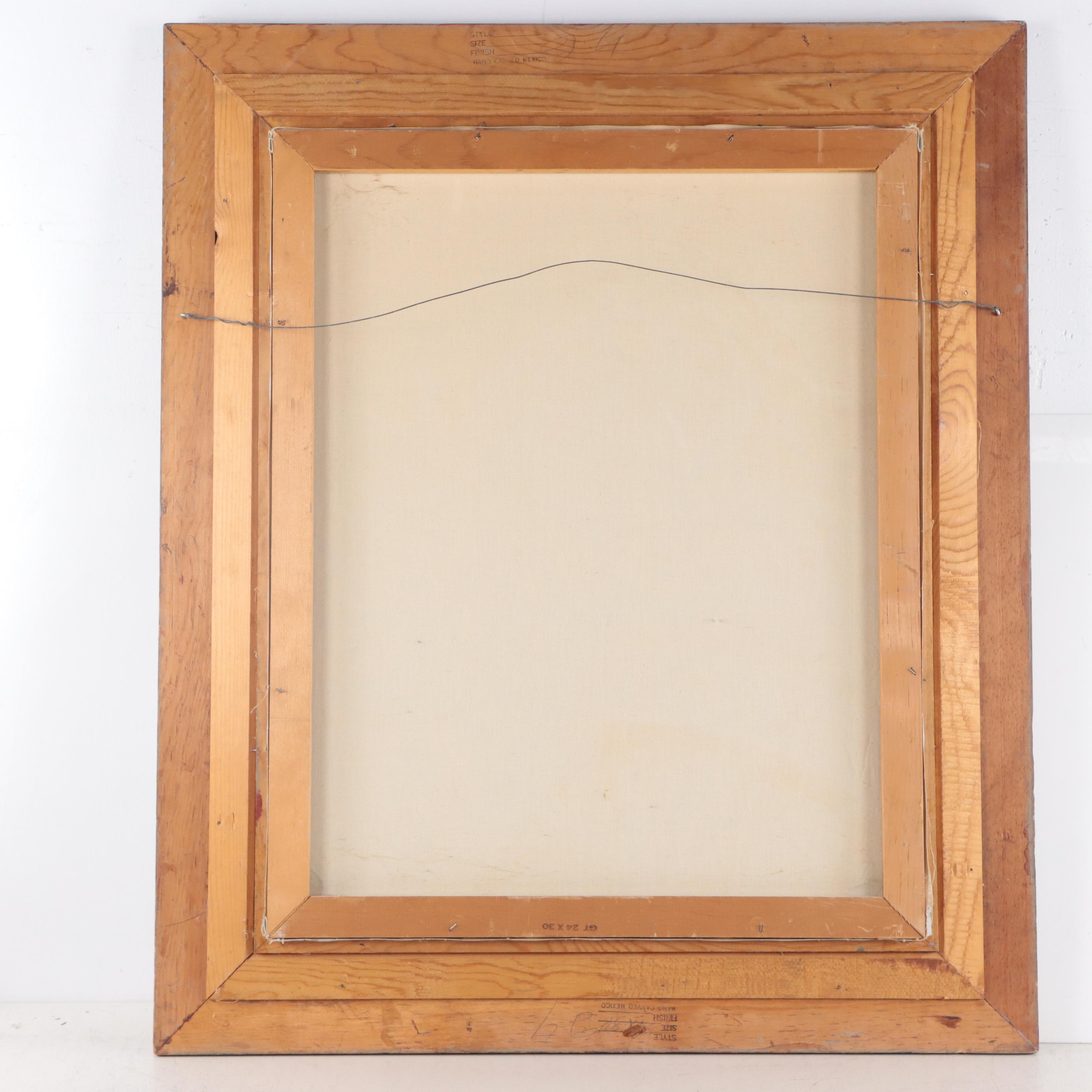 Jon Holland Portrait Oil Painting of Sad Clown, Late 20th Century