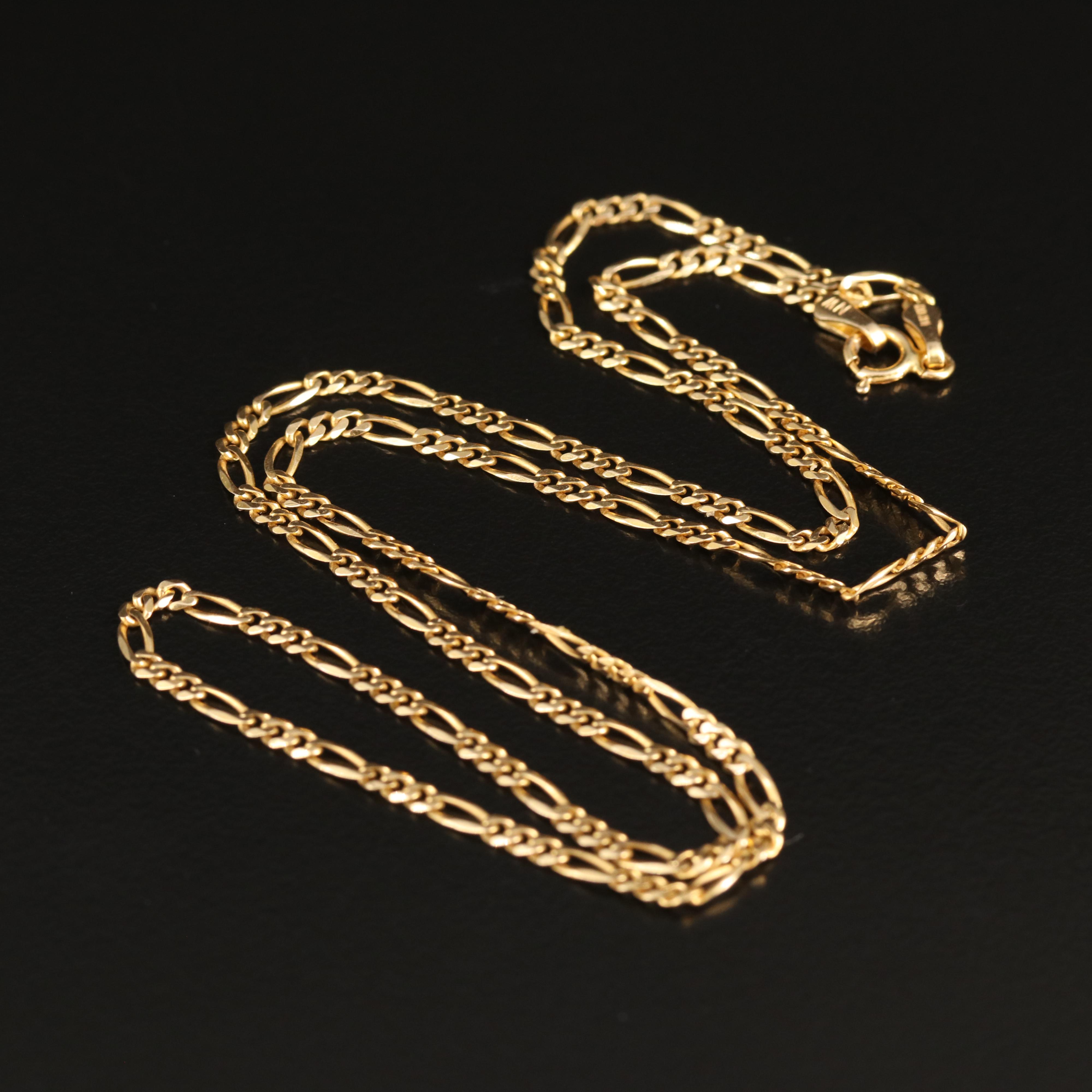 14K Figaro Chain Necklace