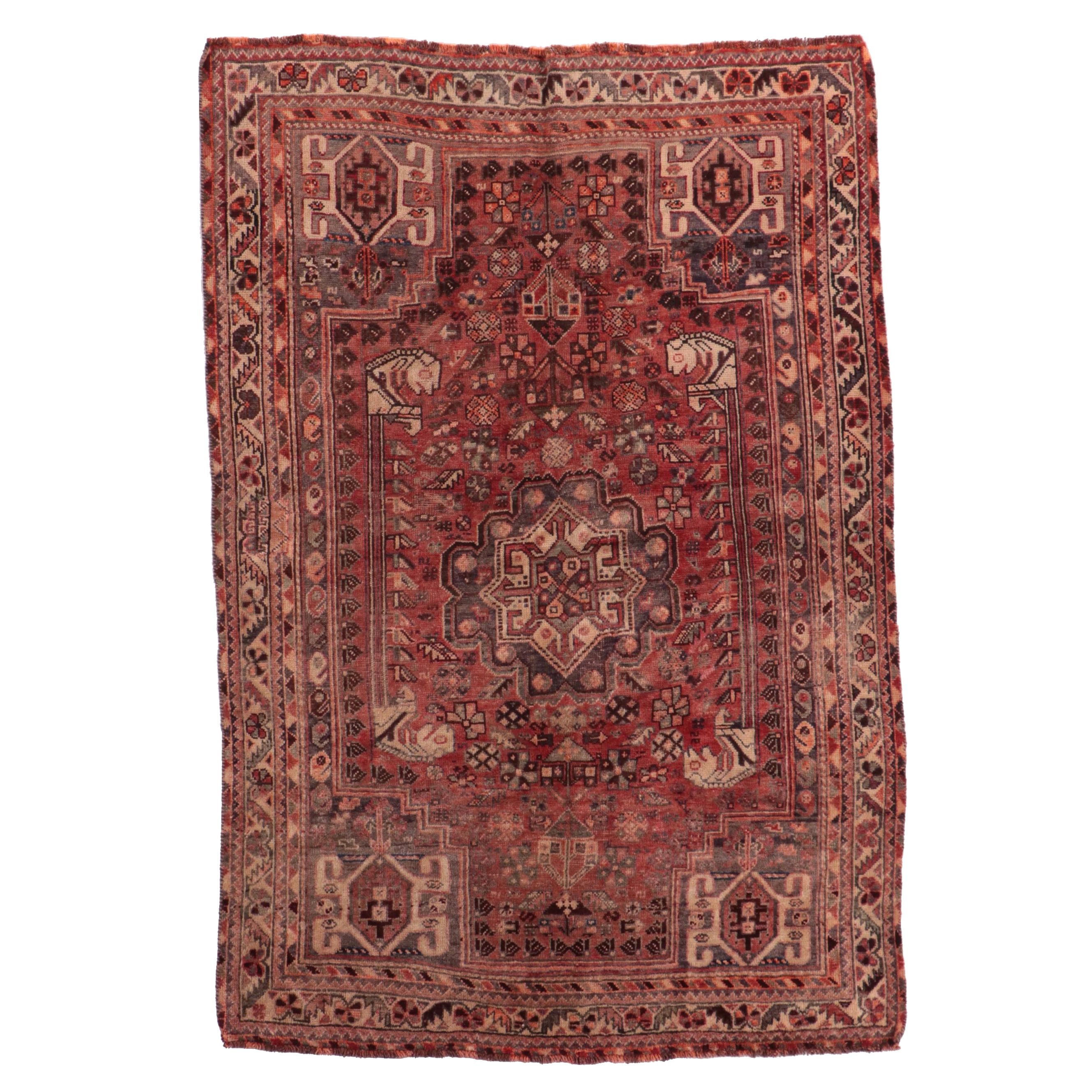 5'3 x 7'10 Hand-Knotted Persian Qashqai Area Rug
