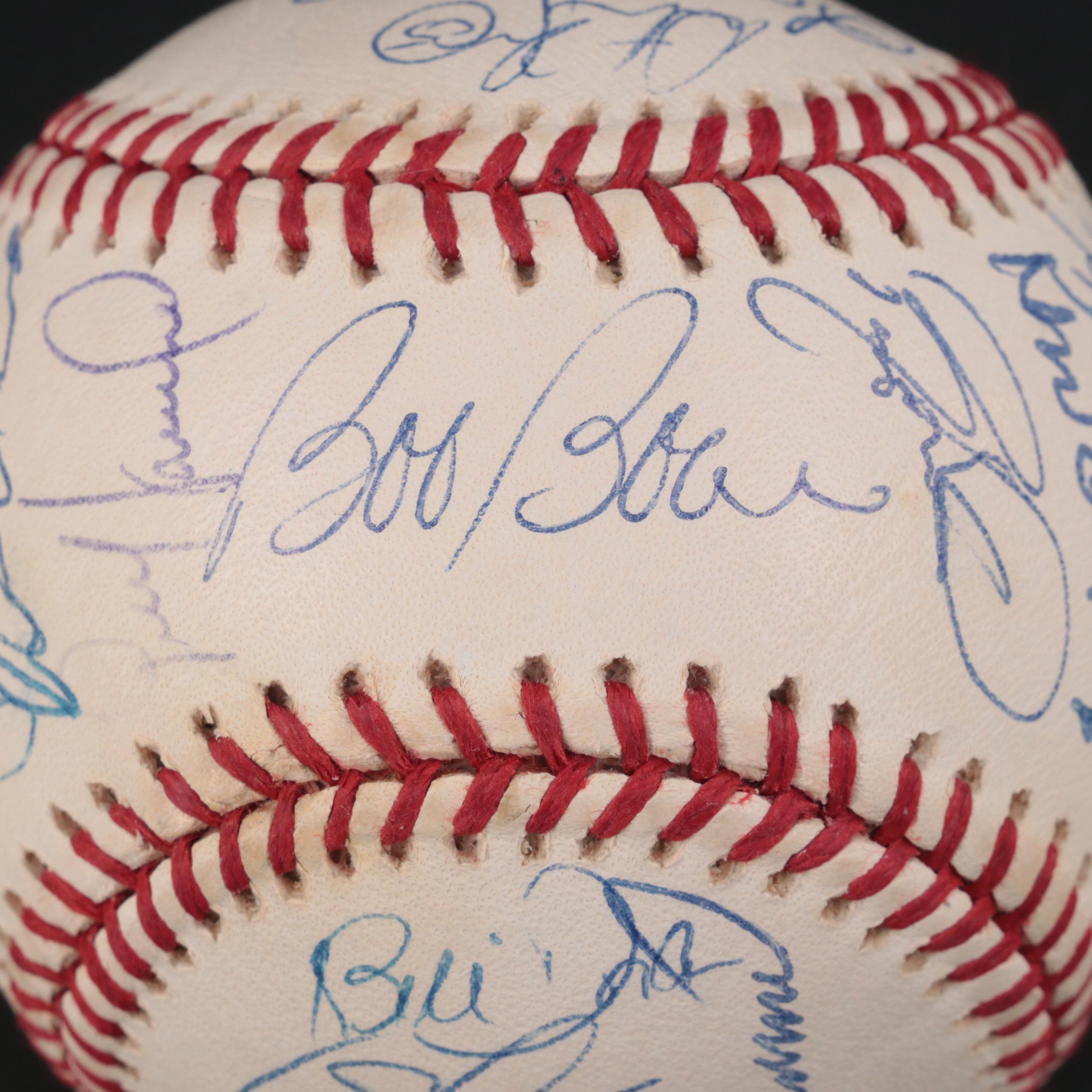 2001 Cincinnati Reds Team Signed Rawlings Baseball with Larkin, Boone, More