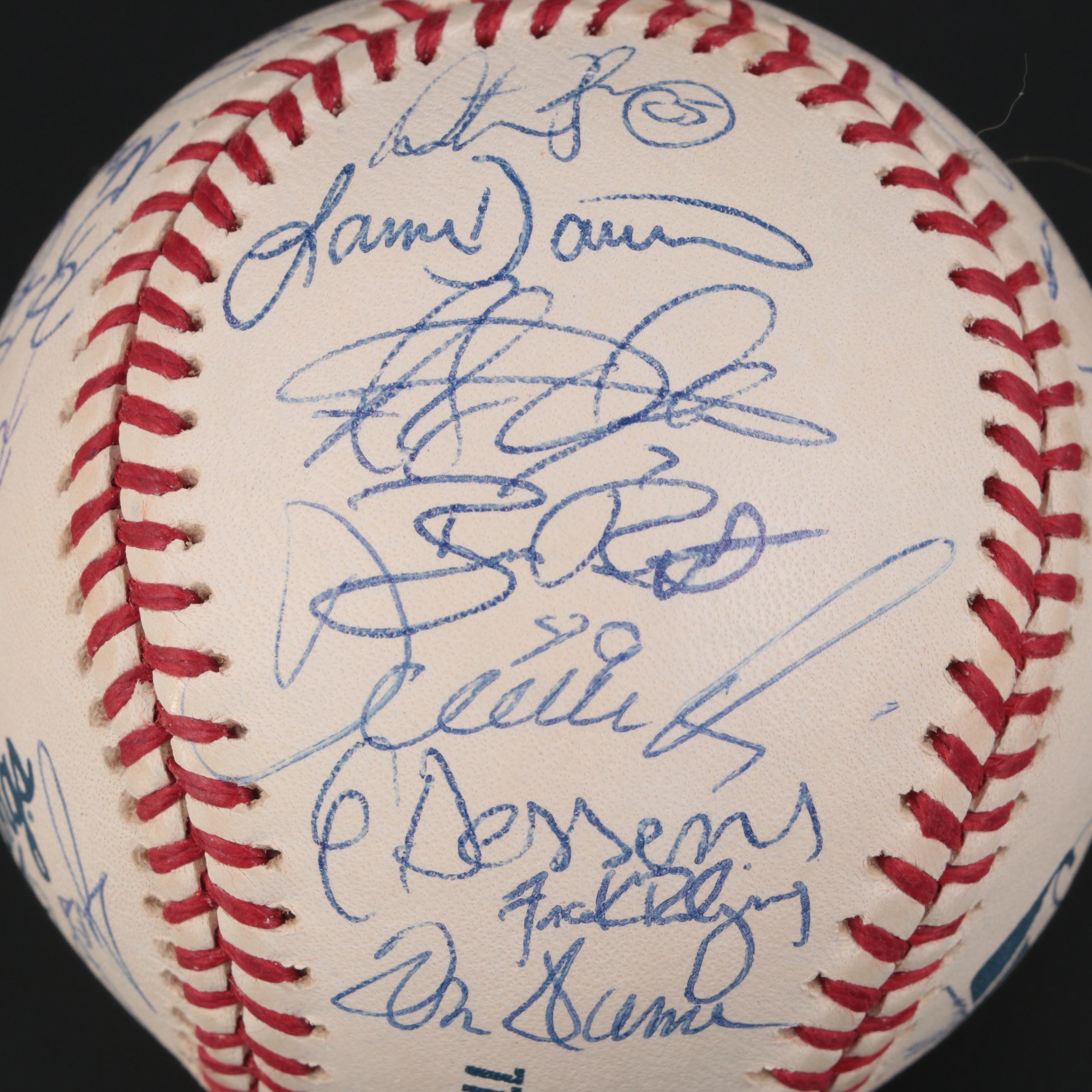 2001 Cincinnati Reds Team Signed Rawlings Baseball with Larkin, Boone, More