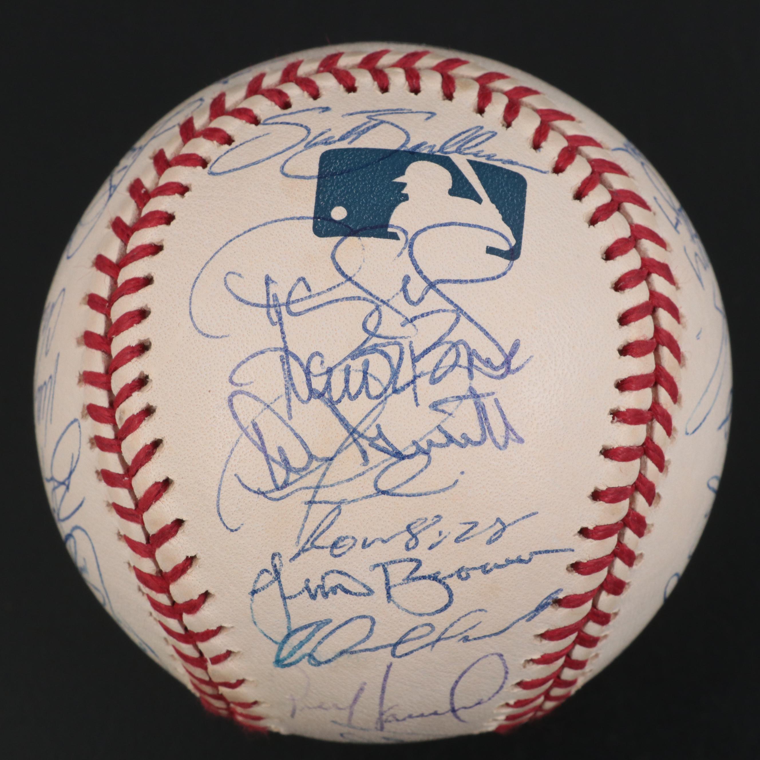 2001 Cincinnati Reds Team Signed Rawlings Baseball with Larkin, Boone, More