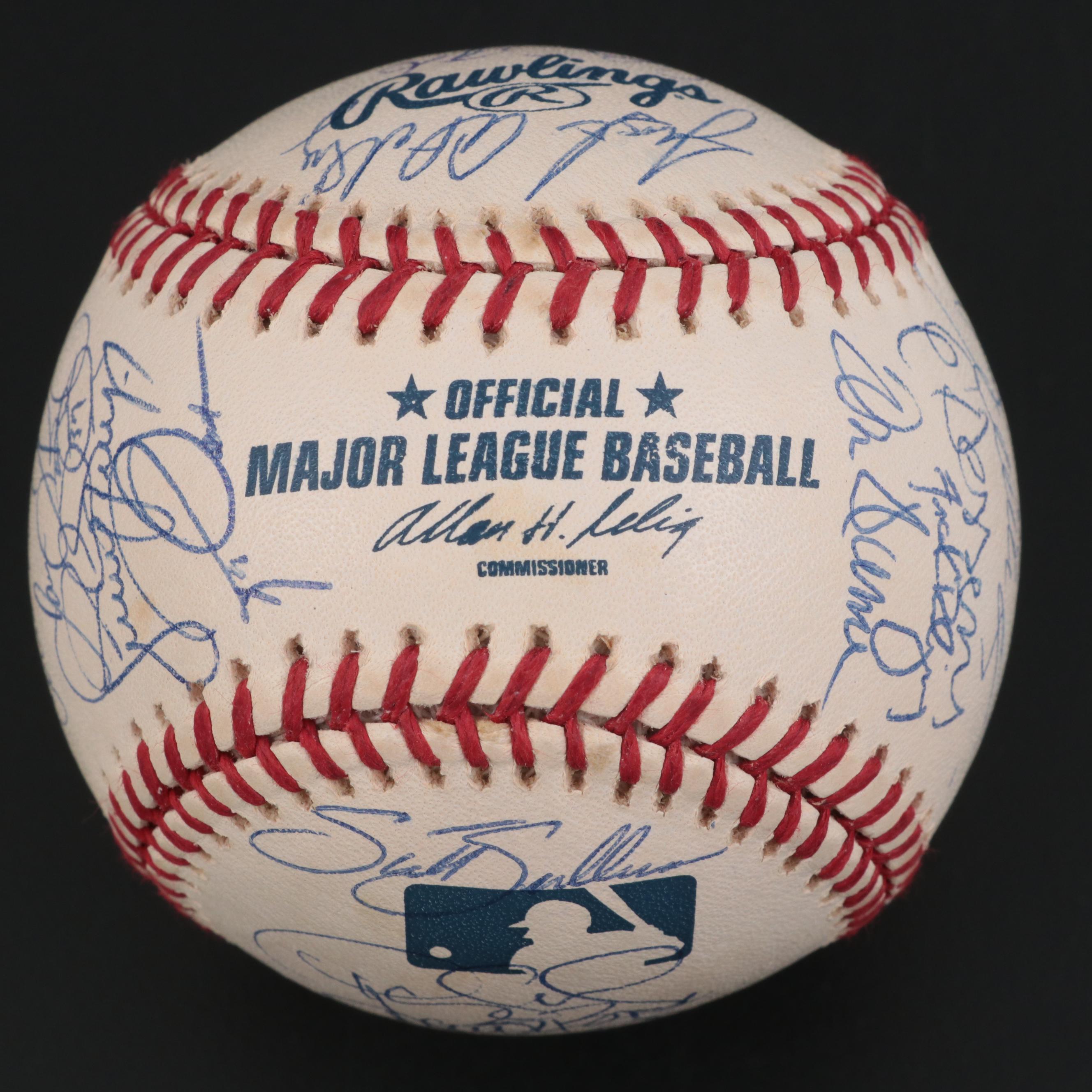 2001 Cincinnati Reds Team Signed Rawlings Baseball with Larkin, Boone, More