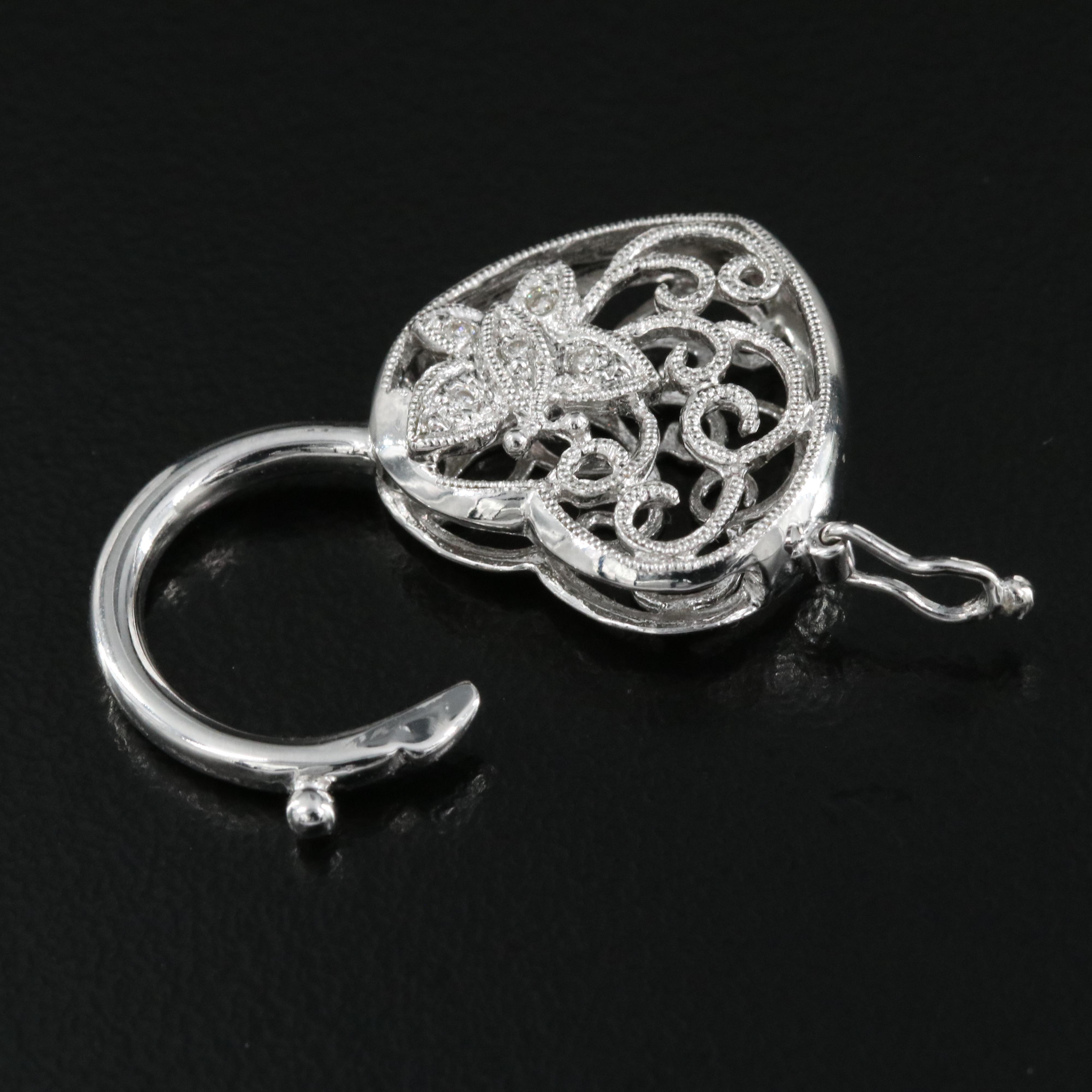 14K 0.05 CTW Diamond Butterfly Heart Locket