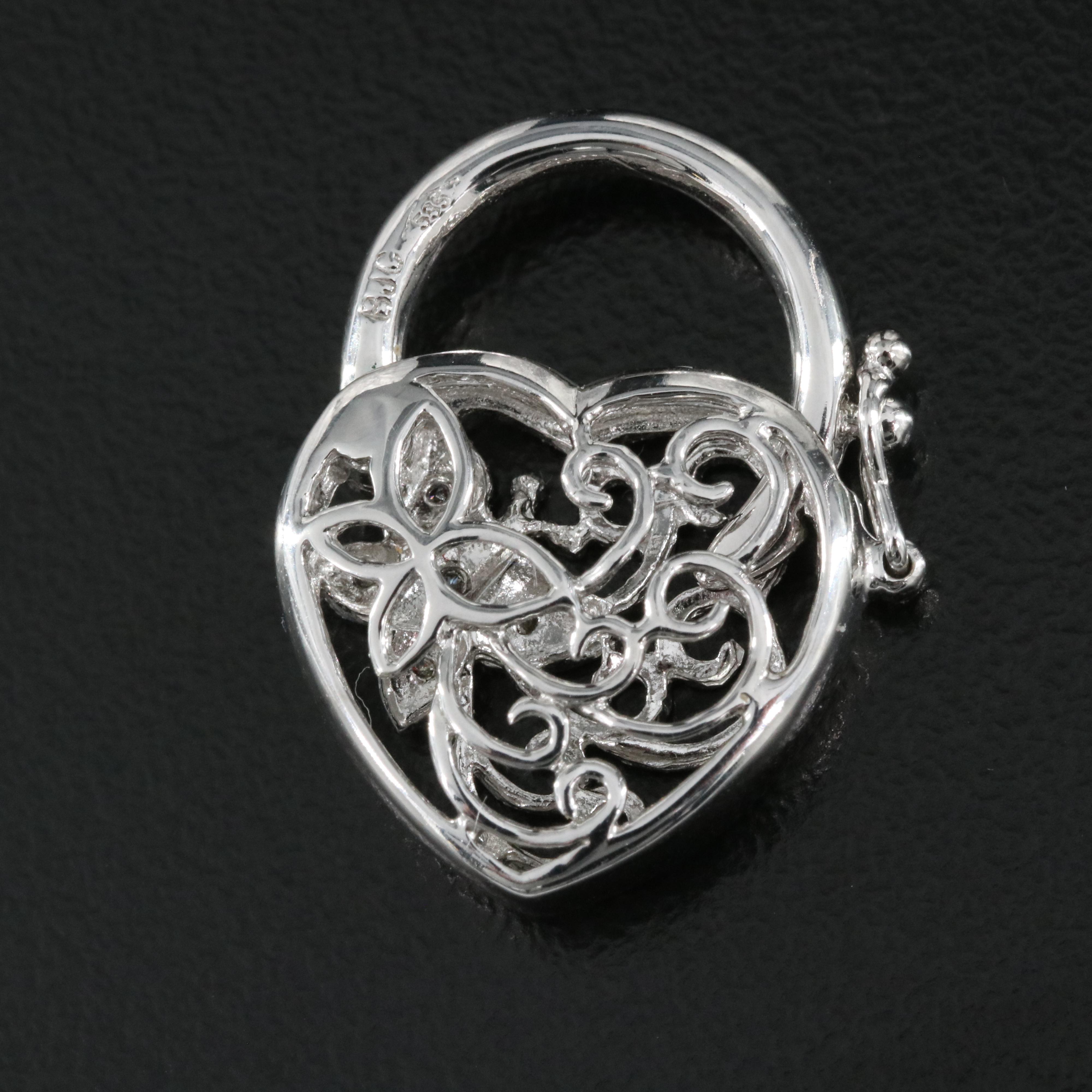 14K 0.05 CTW Diamond Butterfly Heart Locket