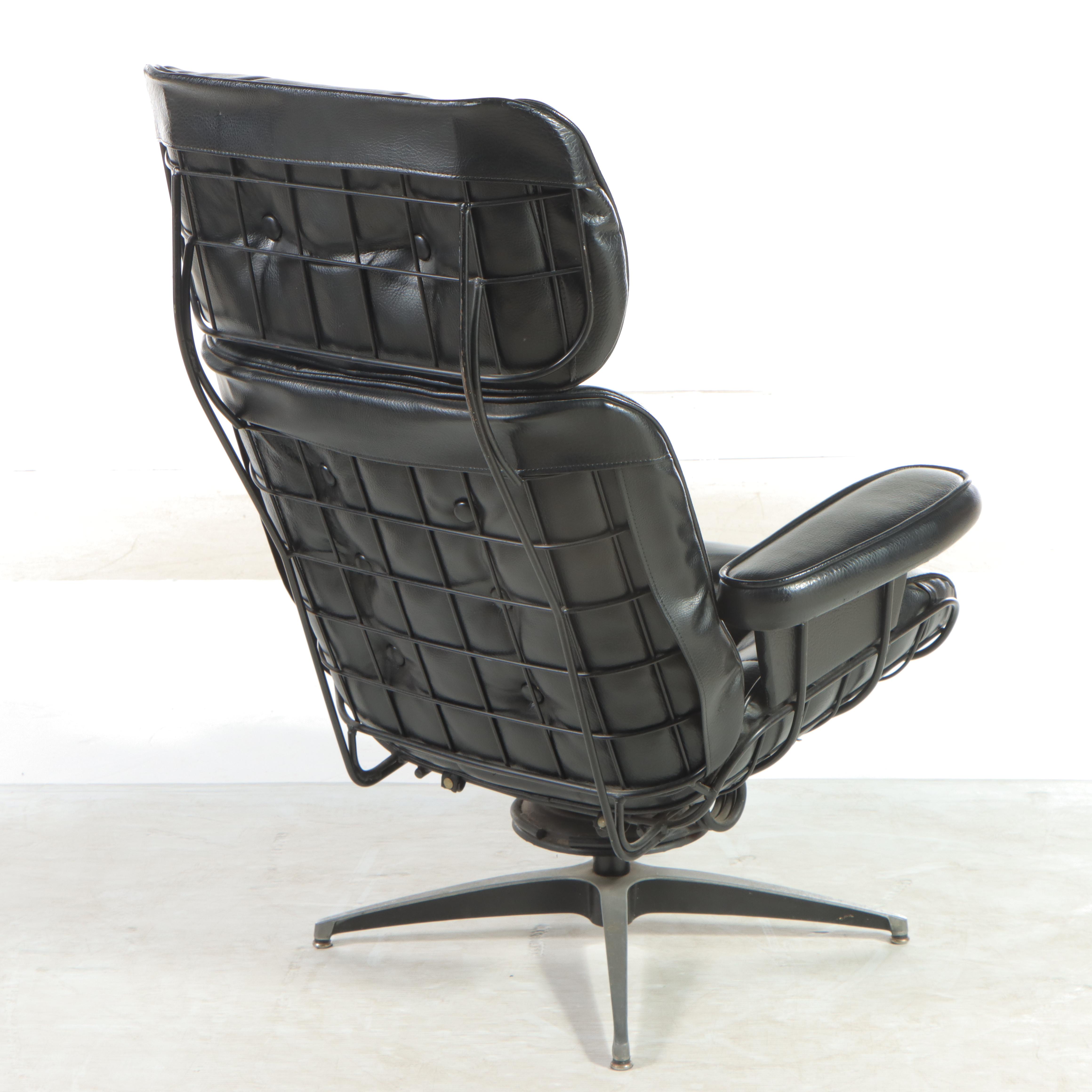 Homecrest Industries Inc. Mid Century Modern Swivel-Rocker with Ottoman