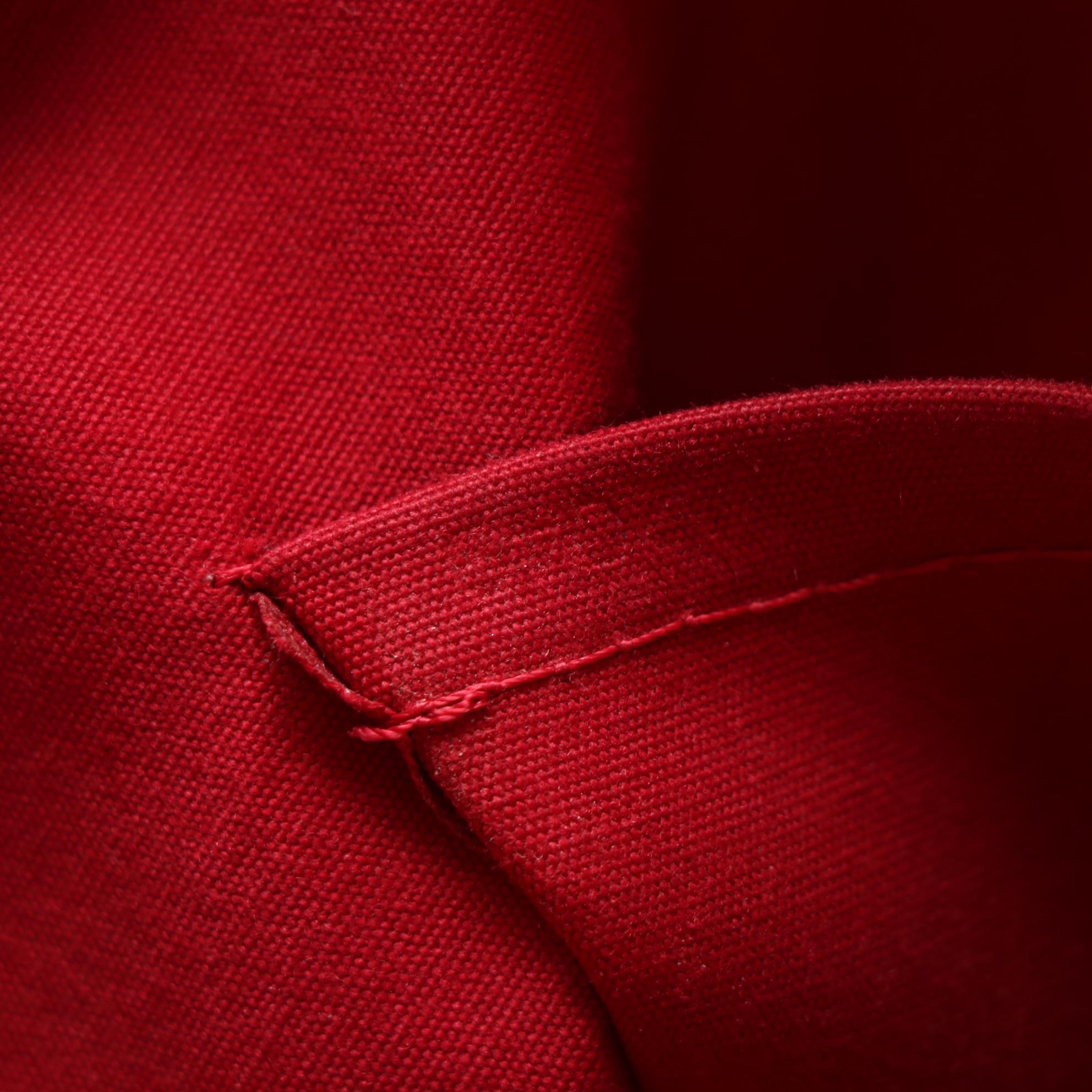 Louis Vuitton Bellevue PM Bag in Red Monogram Vernis and Vachetta Leather