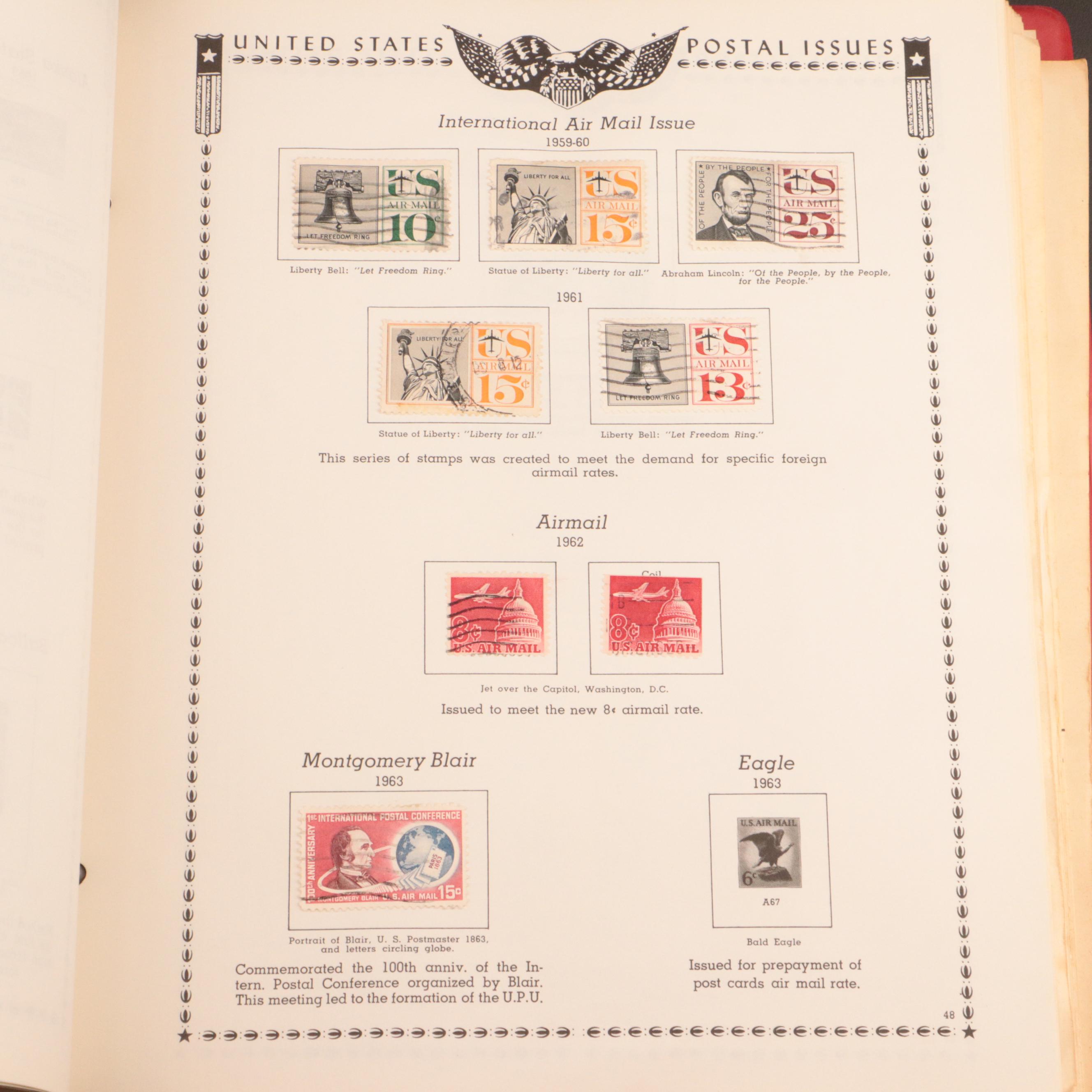 Three Partially Filled Postage Stamp Collection Albums and a Stamp Stock Book