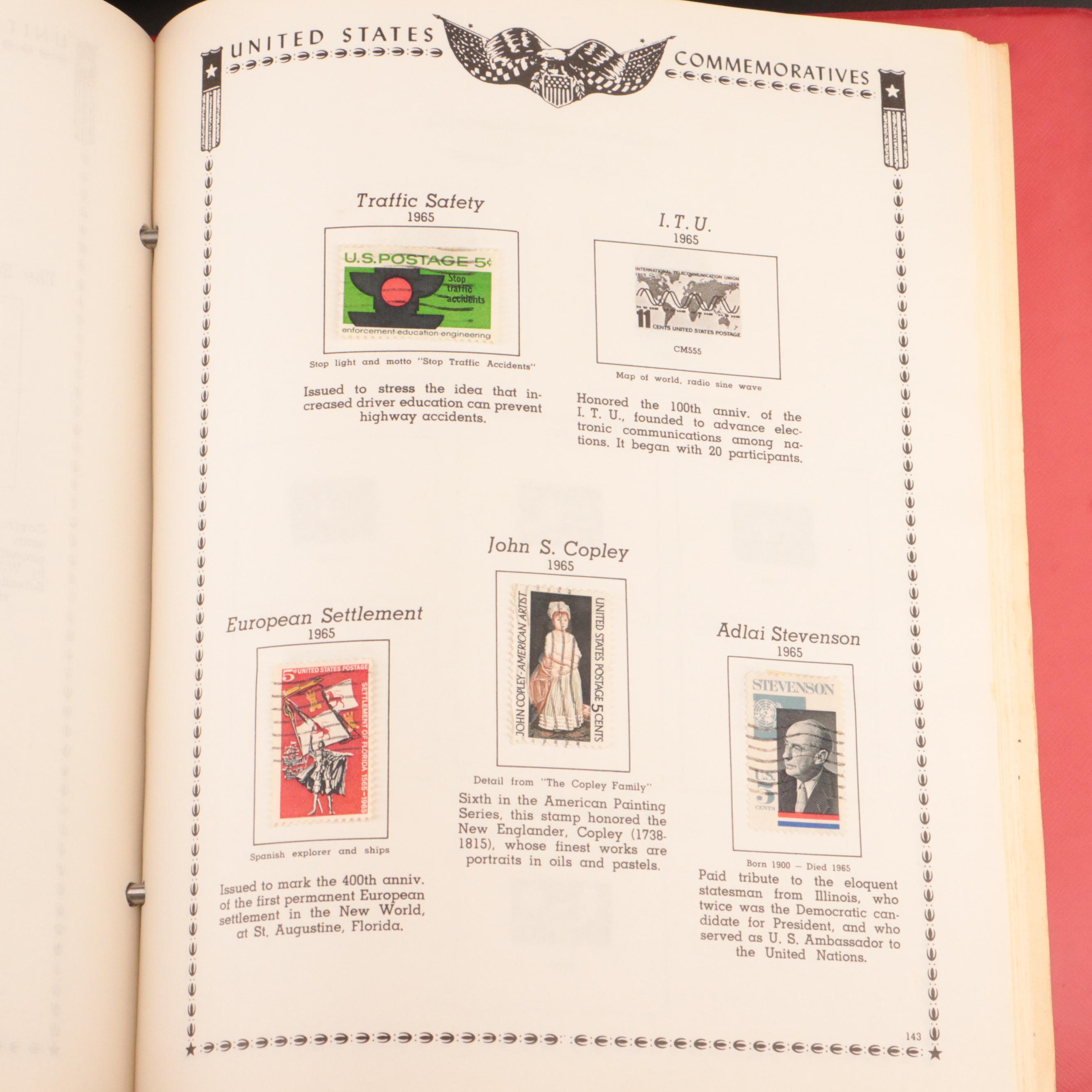 Three Partially Filled Postage Stamp Collection Albums and a Stamp Stock Book