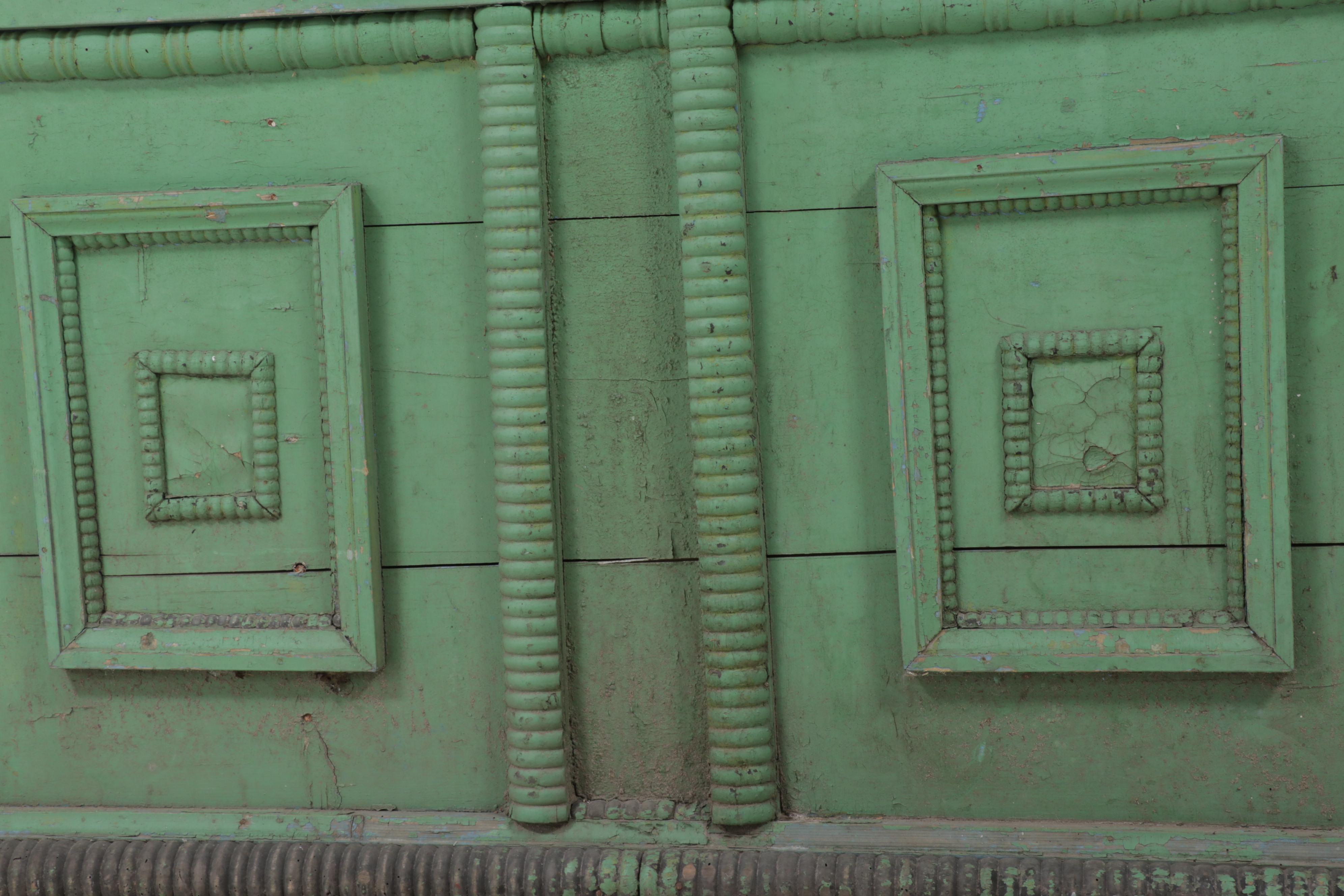 Northern European Large Green-Painted Pine Blanket Chest, 19th Century
