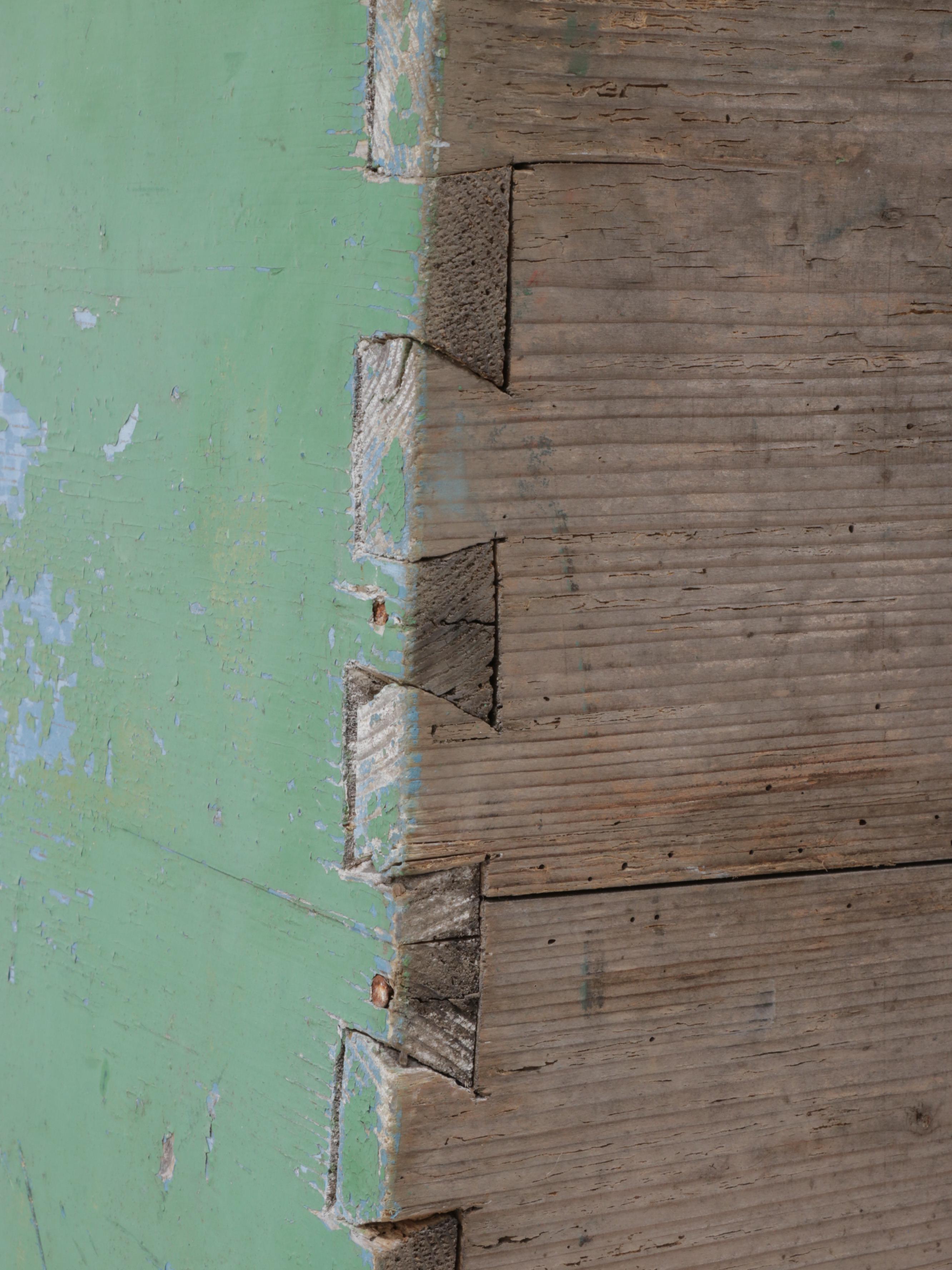 Northern European Large Green-Painted Pine Blanket Chest, 19th Century